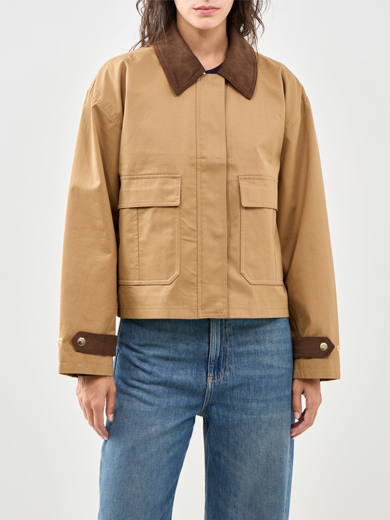Nobody's Child Cropped Freddie Barn Jacket Beige