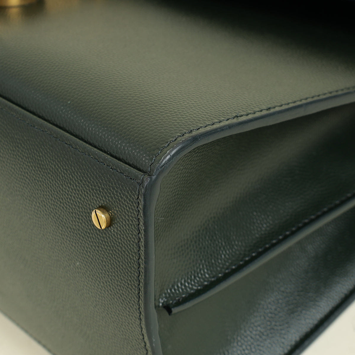 YSL Forest Green Cassandra Top Handle Medium Bag