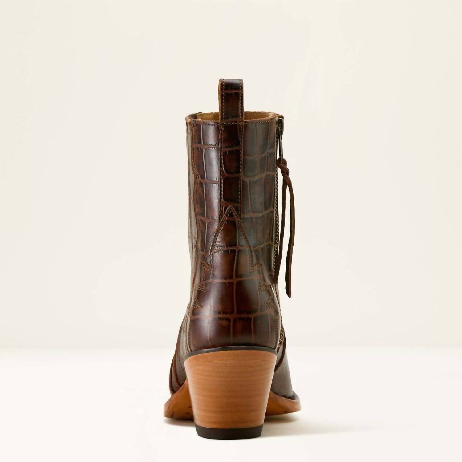 Jade Women's Jade Western Bootie In Luxe Espresso Croc Print