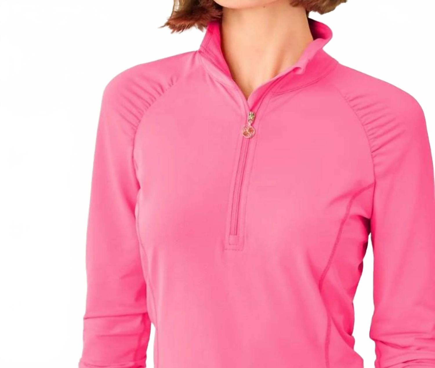 Justine Upf 50+ Half Zip Jacket In Cherry Blossom Pink