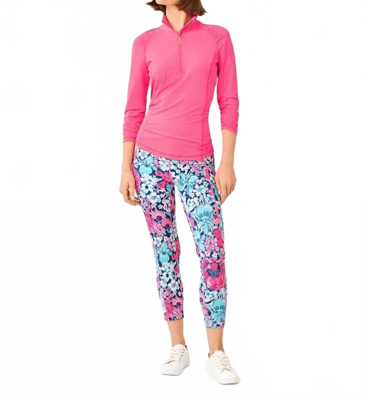 Justine Upf 50+ Half Zip Jacket In Cherry Blossom Pink