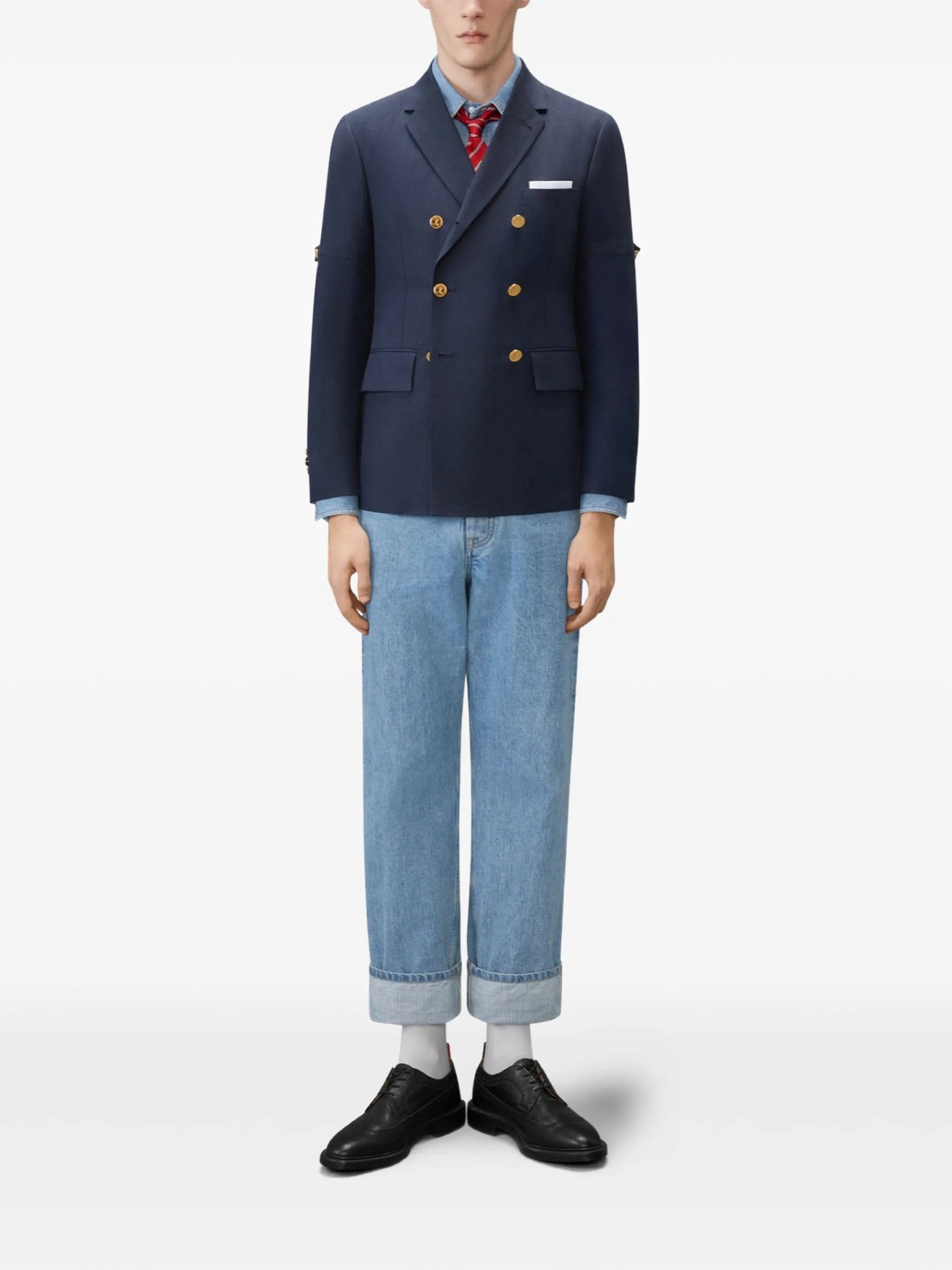 Thom Browne armband - detail denim shirt