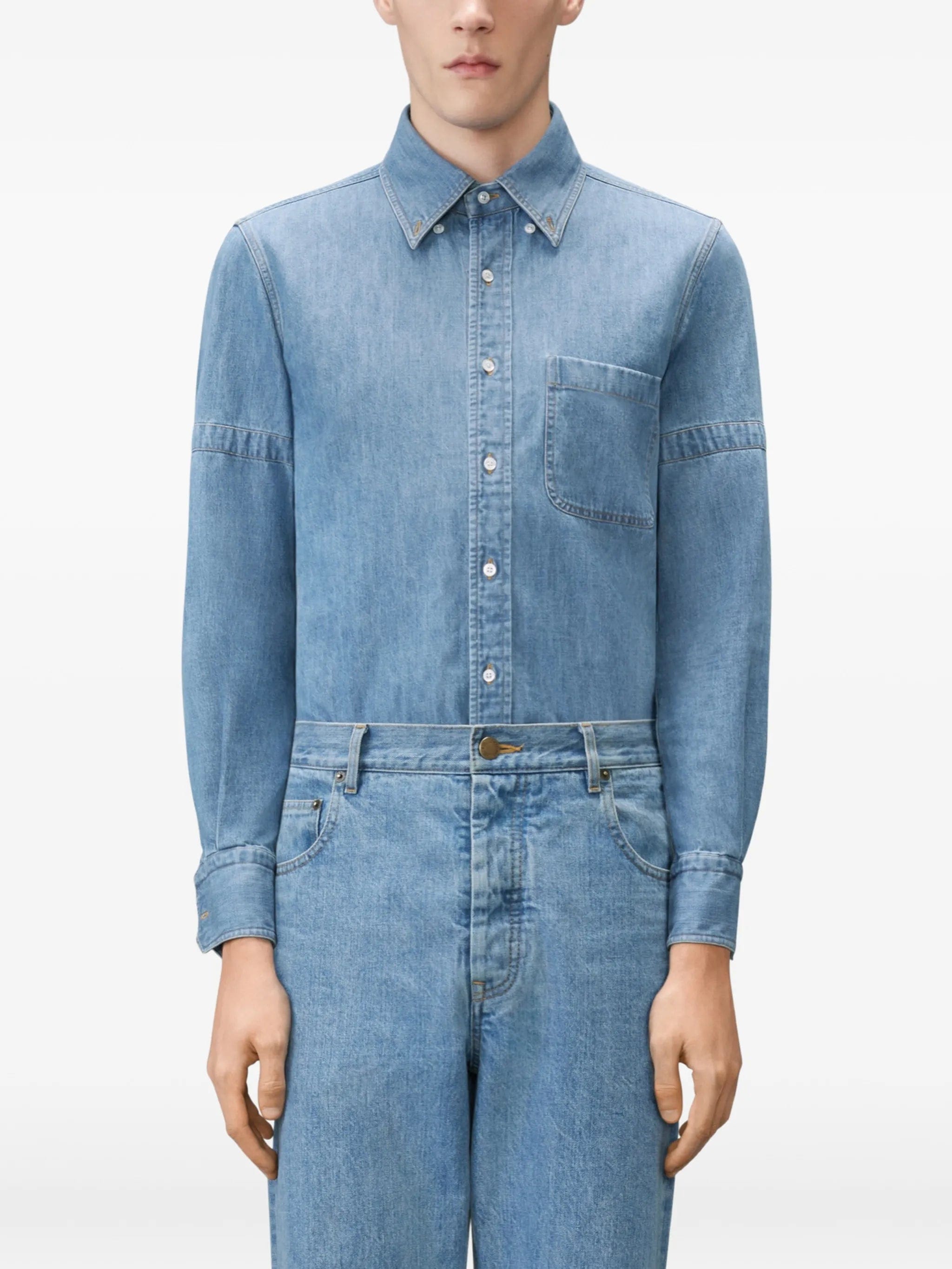 Thom Browne armband - detail denim shirt