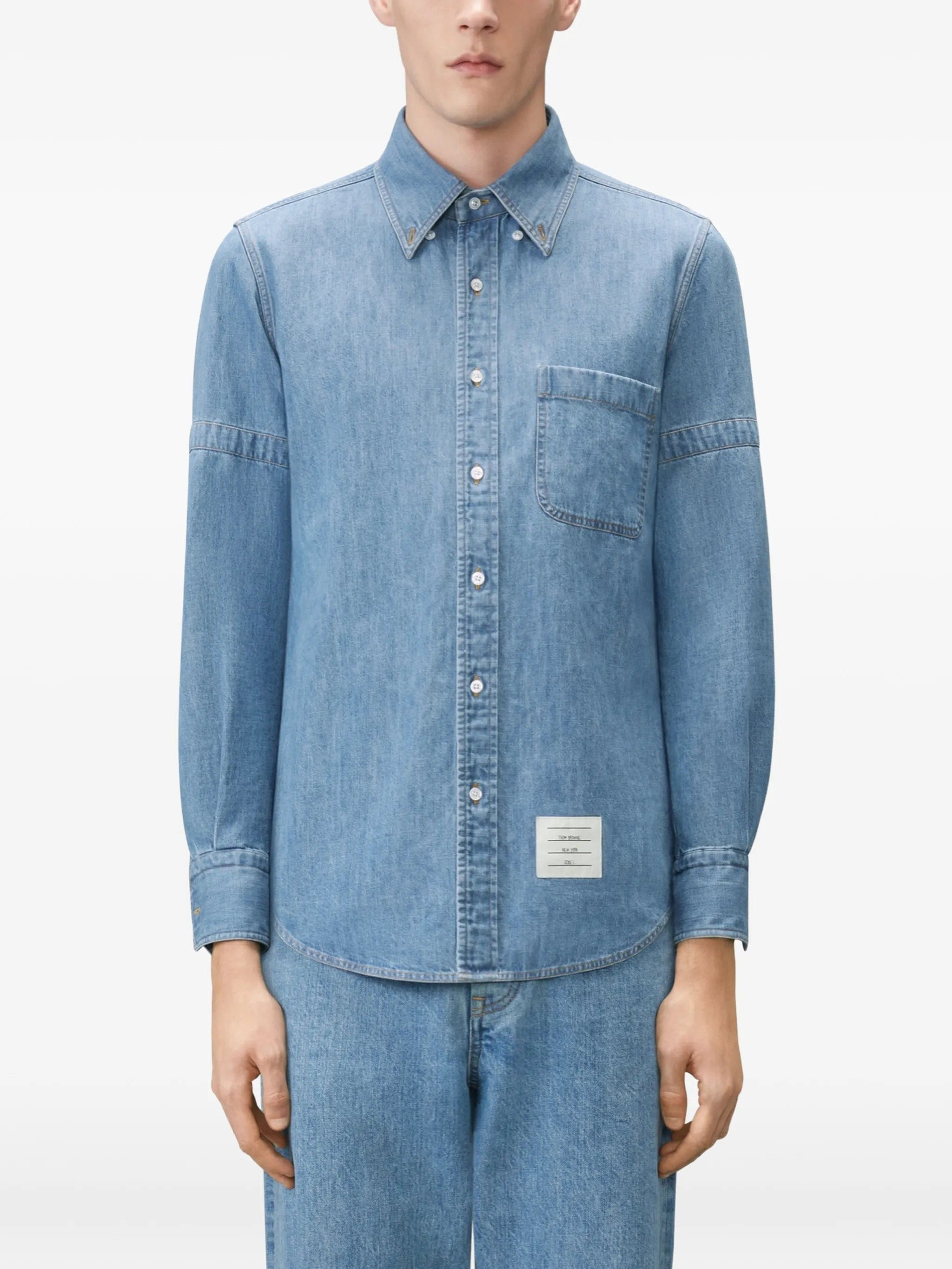 Thom Browne armband - detail denim shirt
