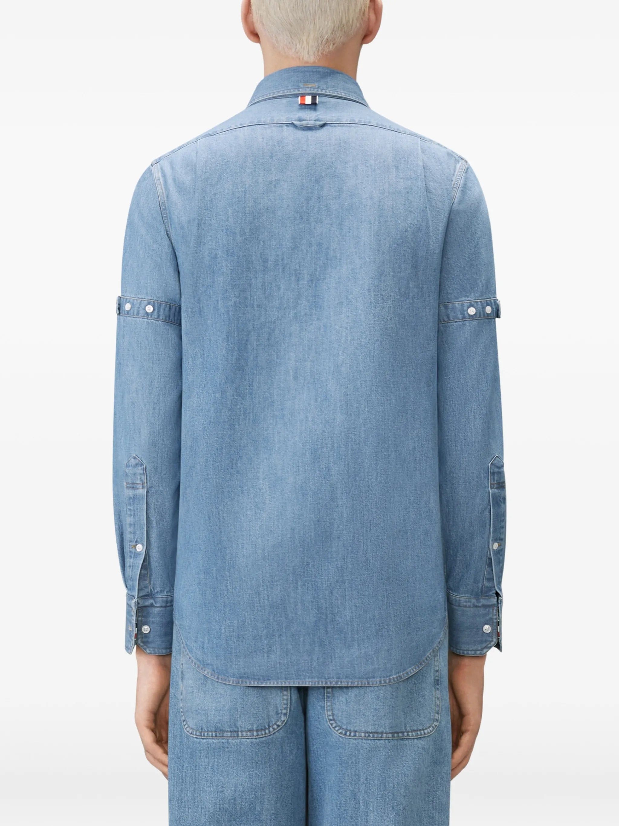 Thom Browne armband - detail denim shirt