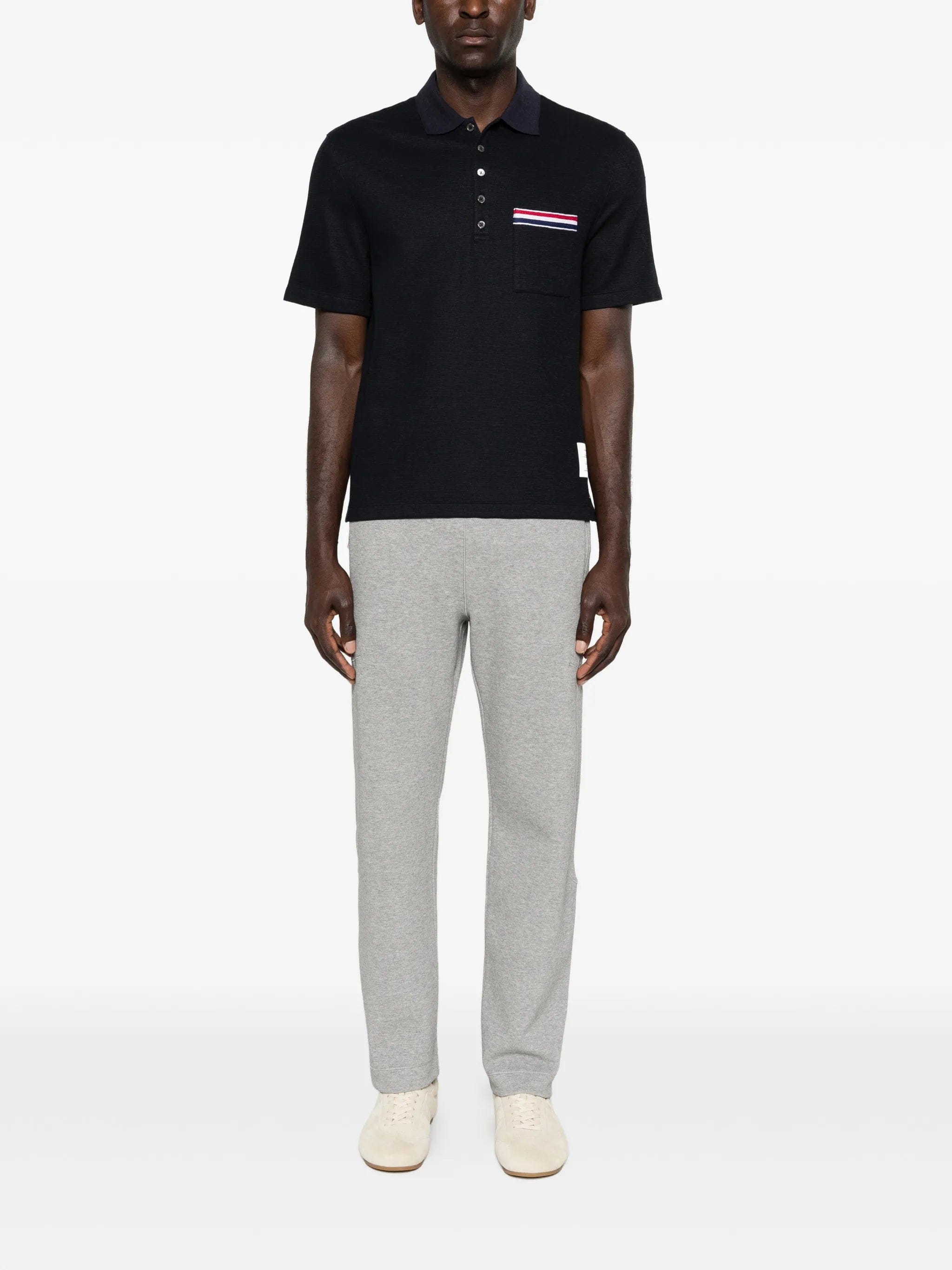 Thom Browne logo - embroidery polo shirt