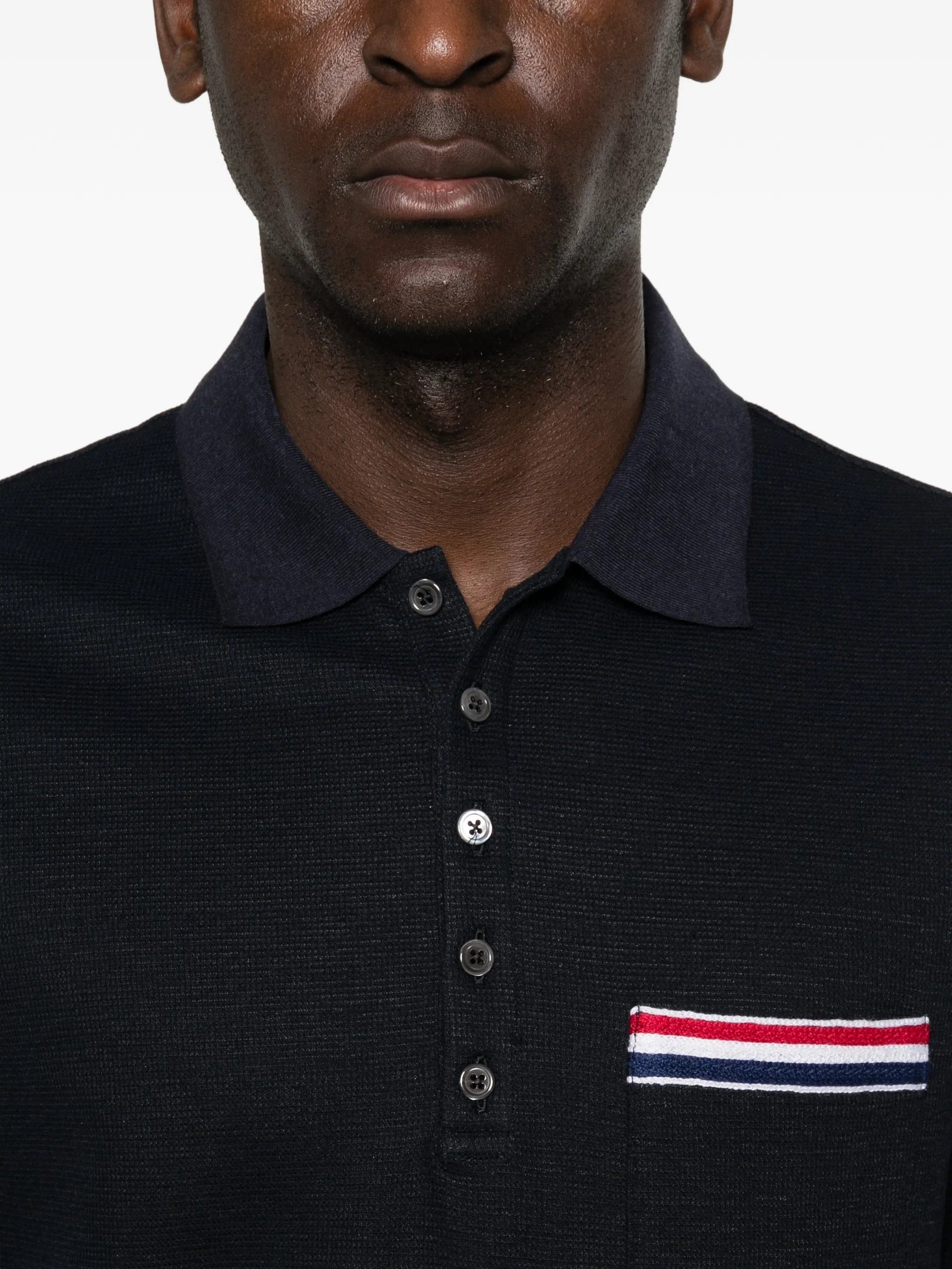Thom Browne logo - embroidery polo shirt