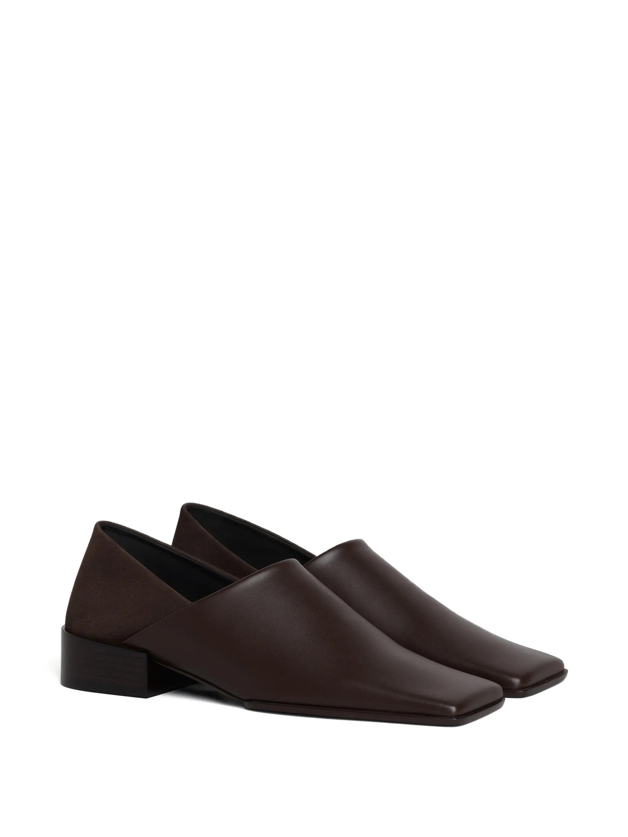 Alaïa square - toe leather loafers