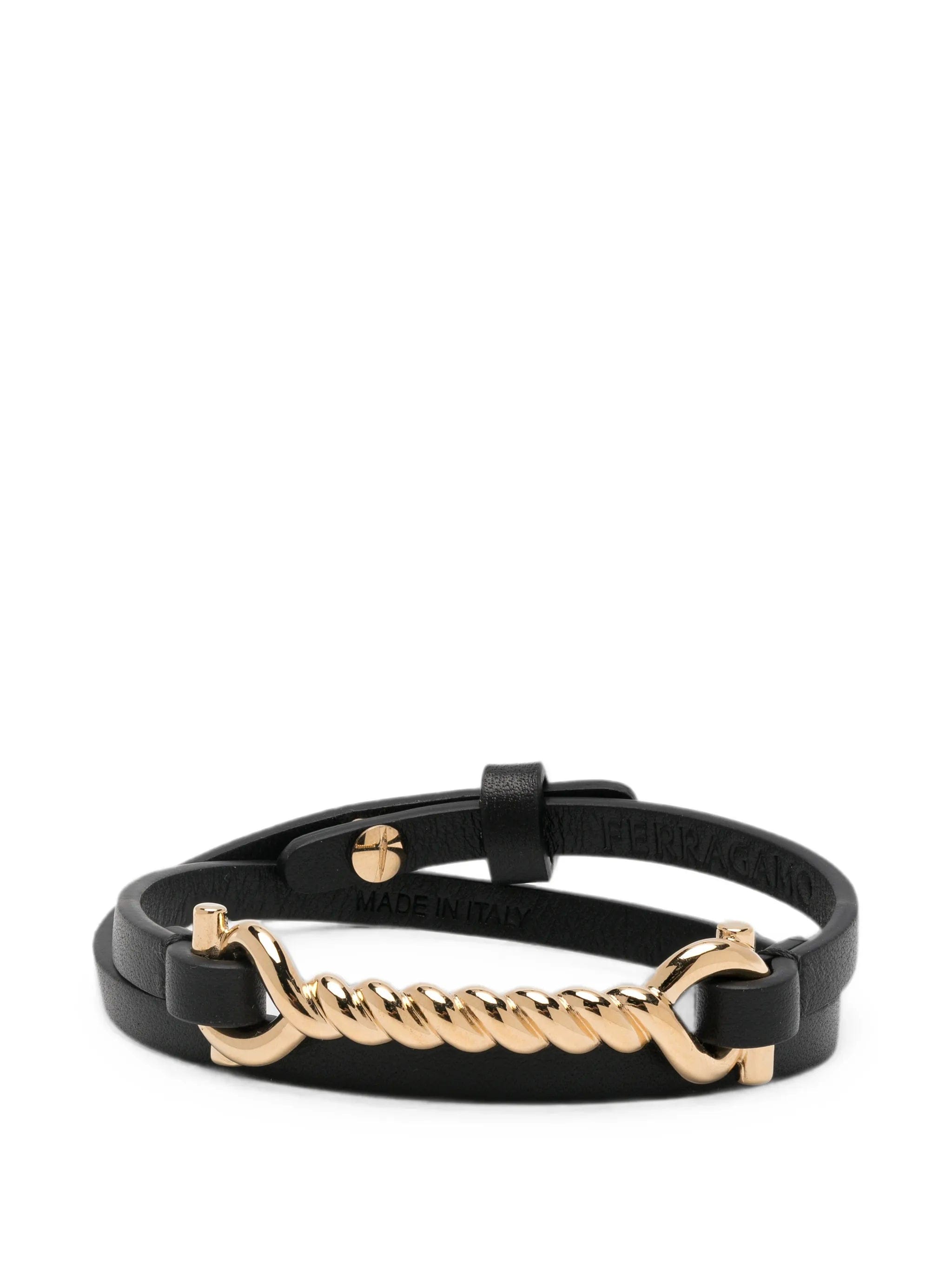 Ferragamo Twisted Gancini - plaque buckle bracelet