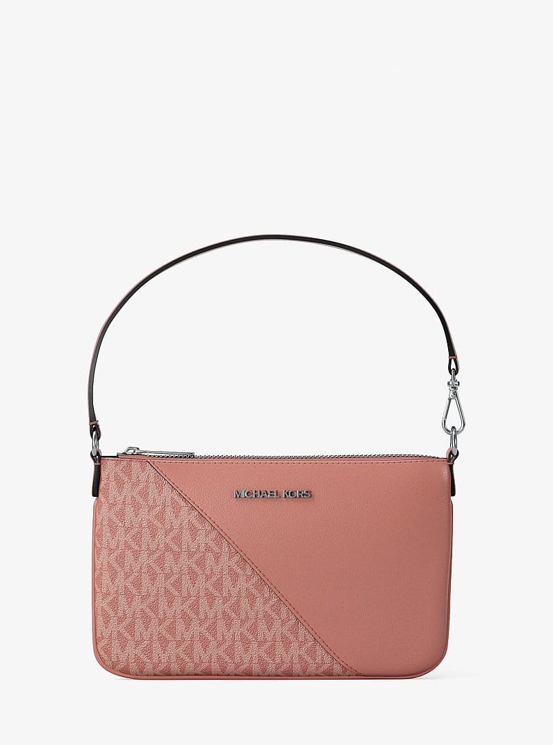 Jet Set Travel Small Signature Logo and Smooth Wristlet