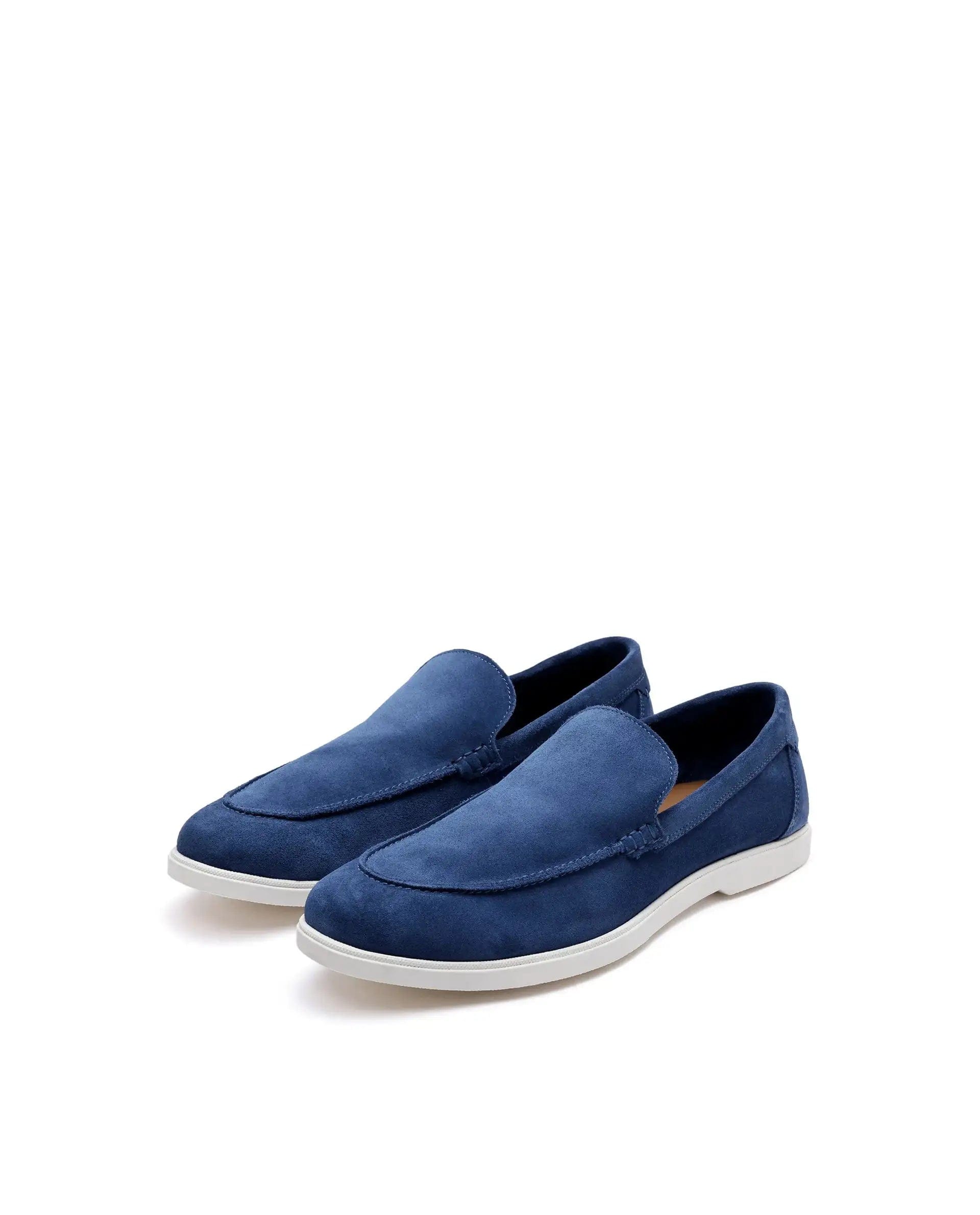 RAREZ Rare Rabbit Men Velour Cobalt Blue Suede Leather Slip - On Closure Loafer