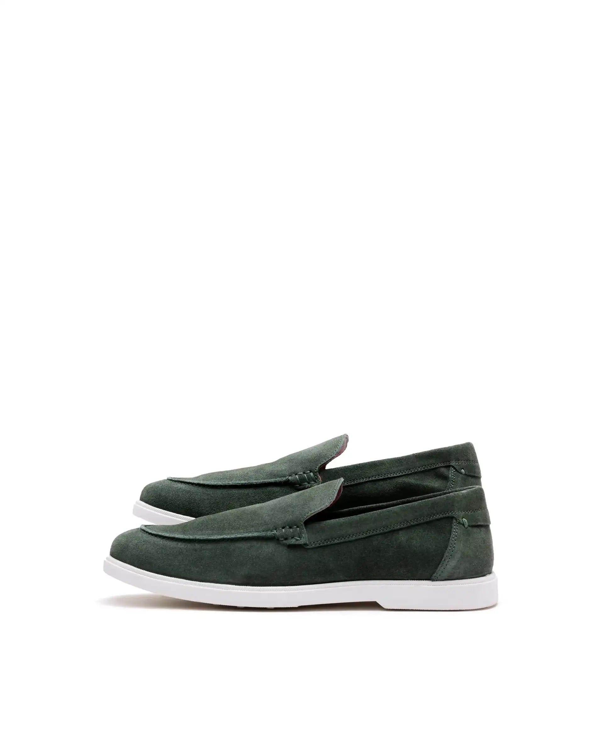 RAREZ Rare Rabbit Men Velour Sage Green Suede Leather Slip - On Closure Loafer