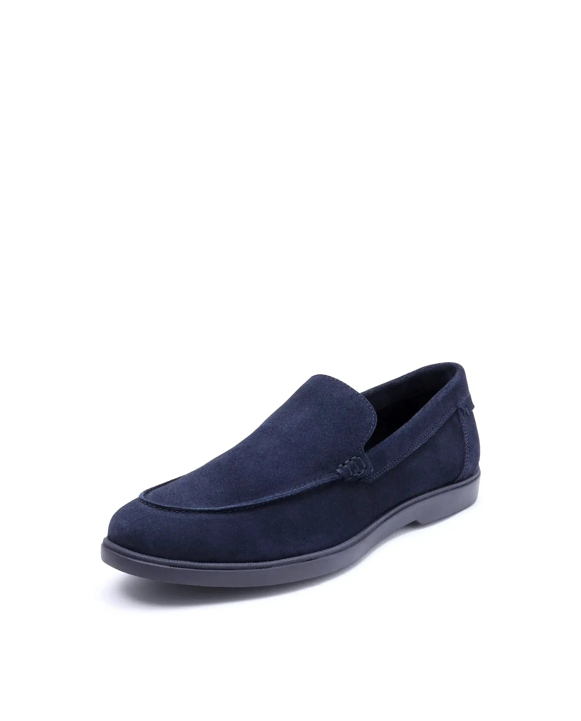 RAREZ Rare Rabbit Men Velour Navy Suede Leather Slip - On Closure Loafer