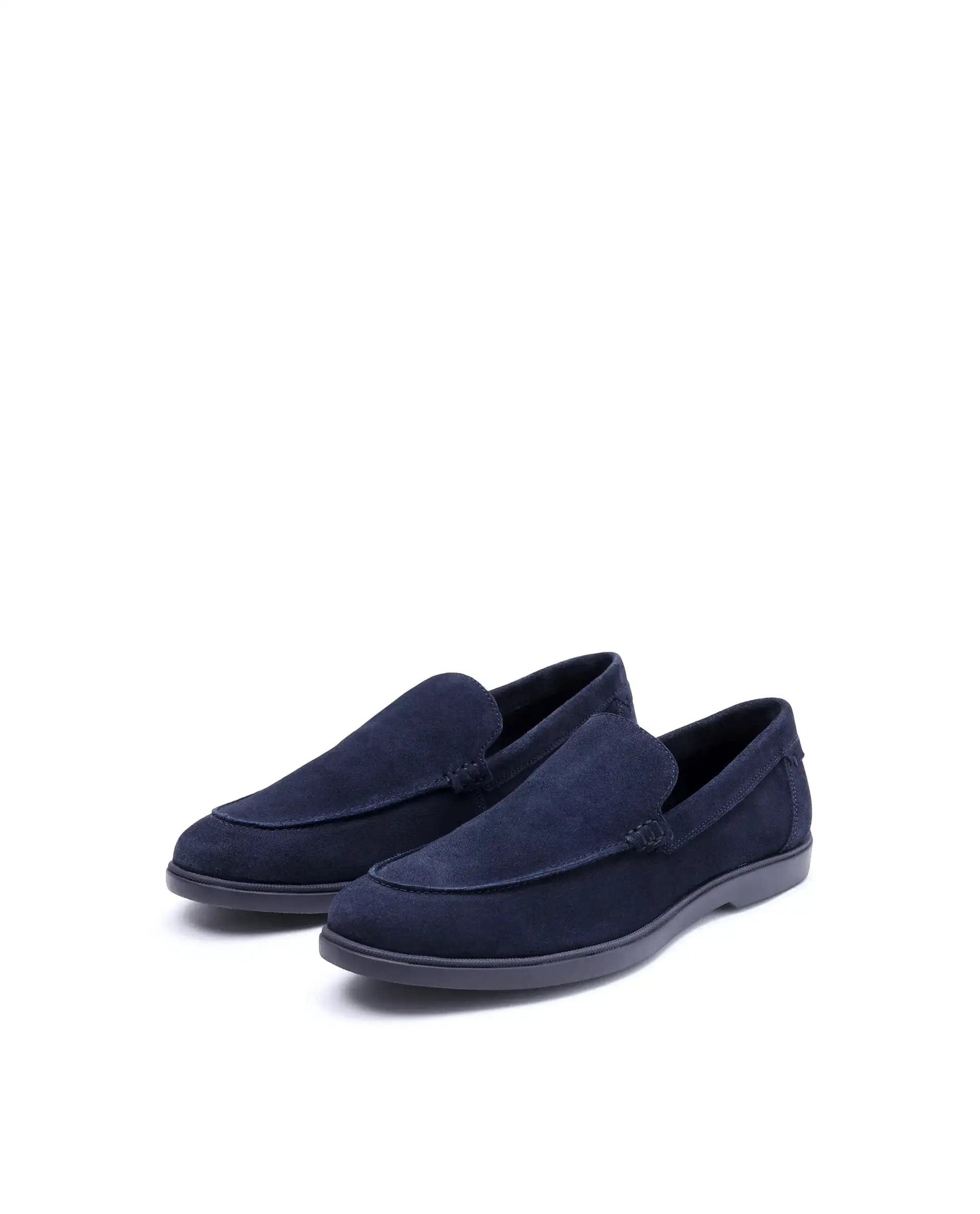 RAREZ Rare Rabbit Men Velour Navy Suede Leather Slip - On Closure Loafer