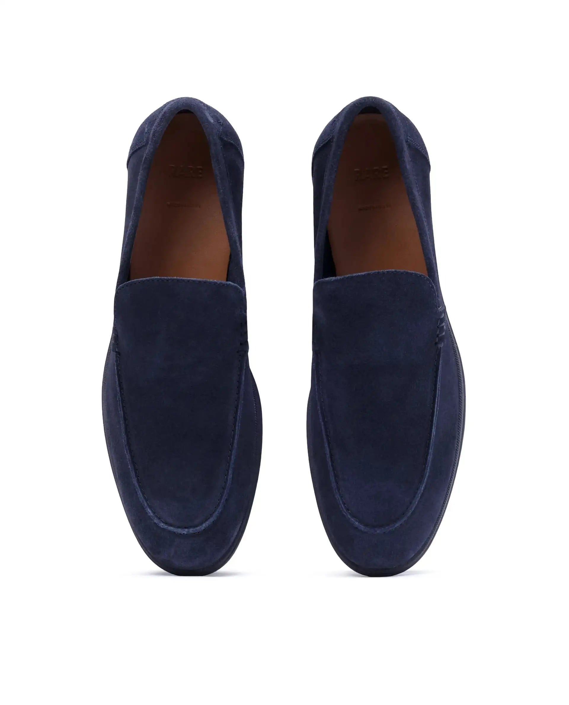 RAREZ Rare Rabbit Men Velour Navy Suede Leather Slip - On Closure Loafer