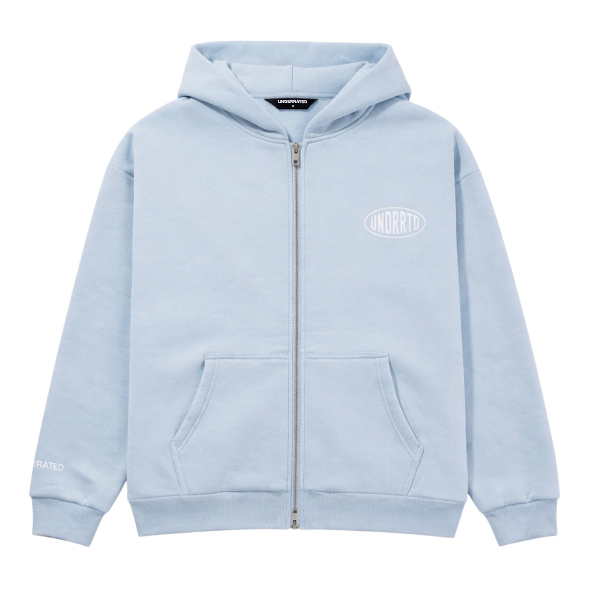 Blue UNDERRATED Stamp Zip Hoodie - Powder Blue