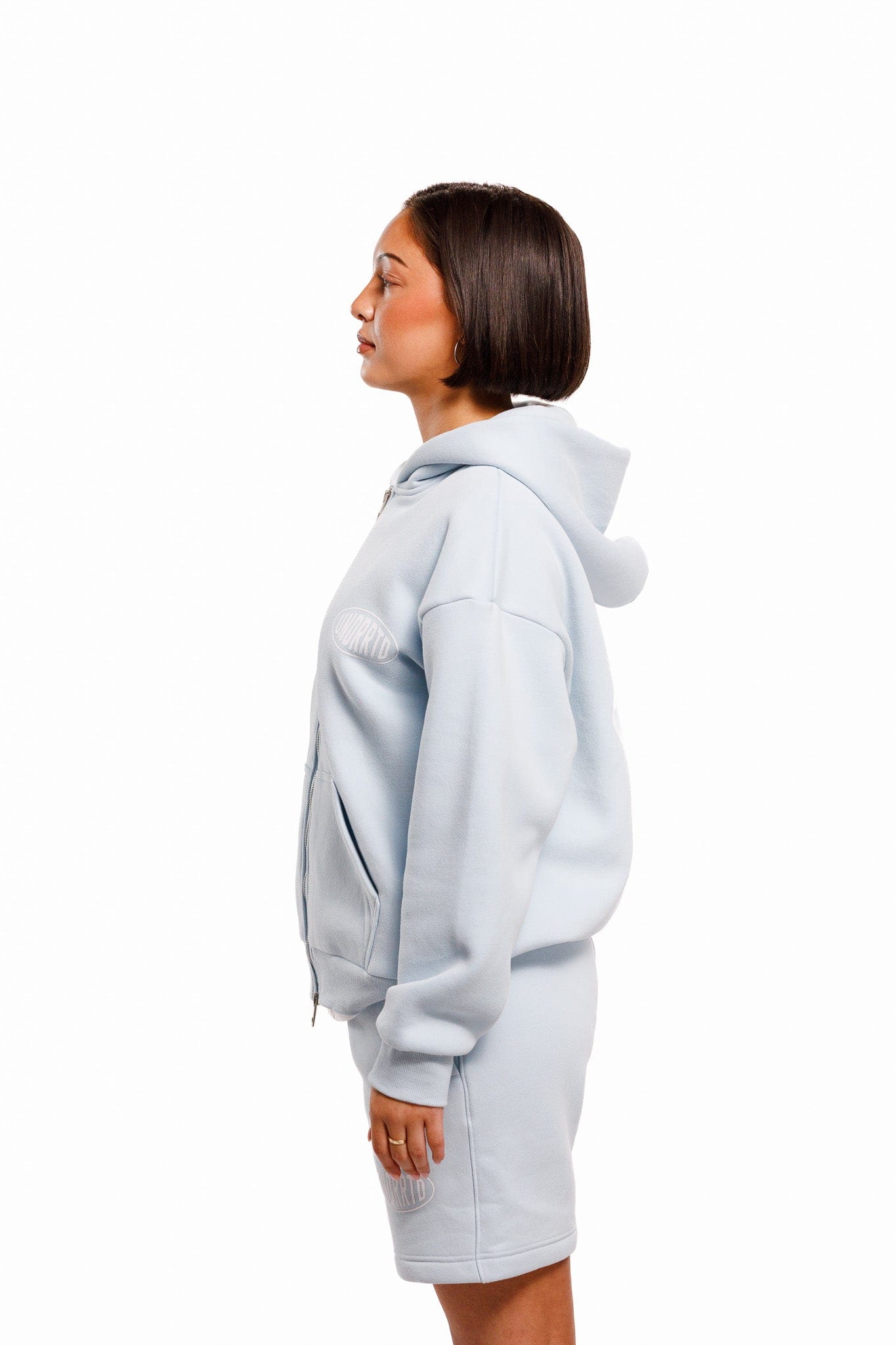 Blue UNDERRATED Stamp Zip Hoodie - Powder Blue