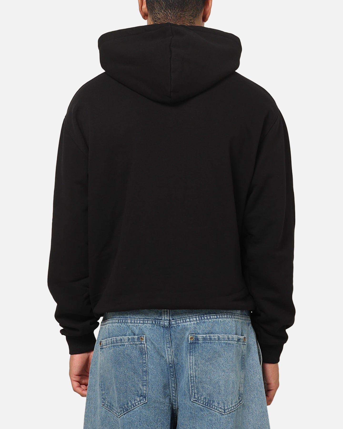 S Double Brush Pullover Hoodie Black
