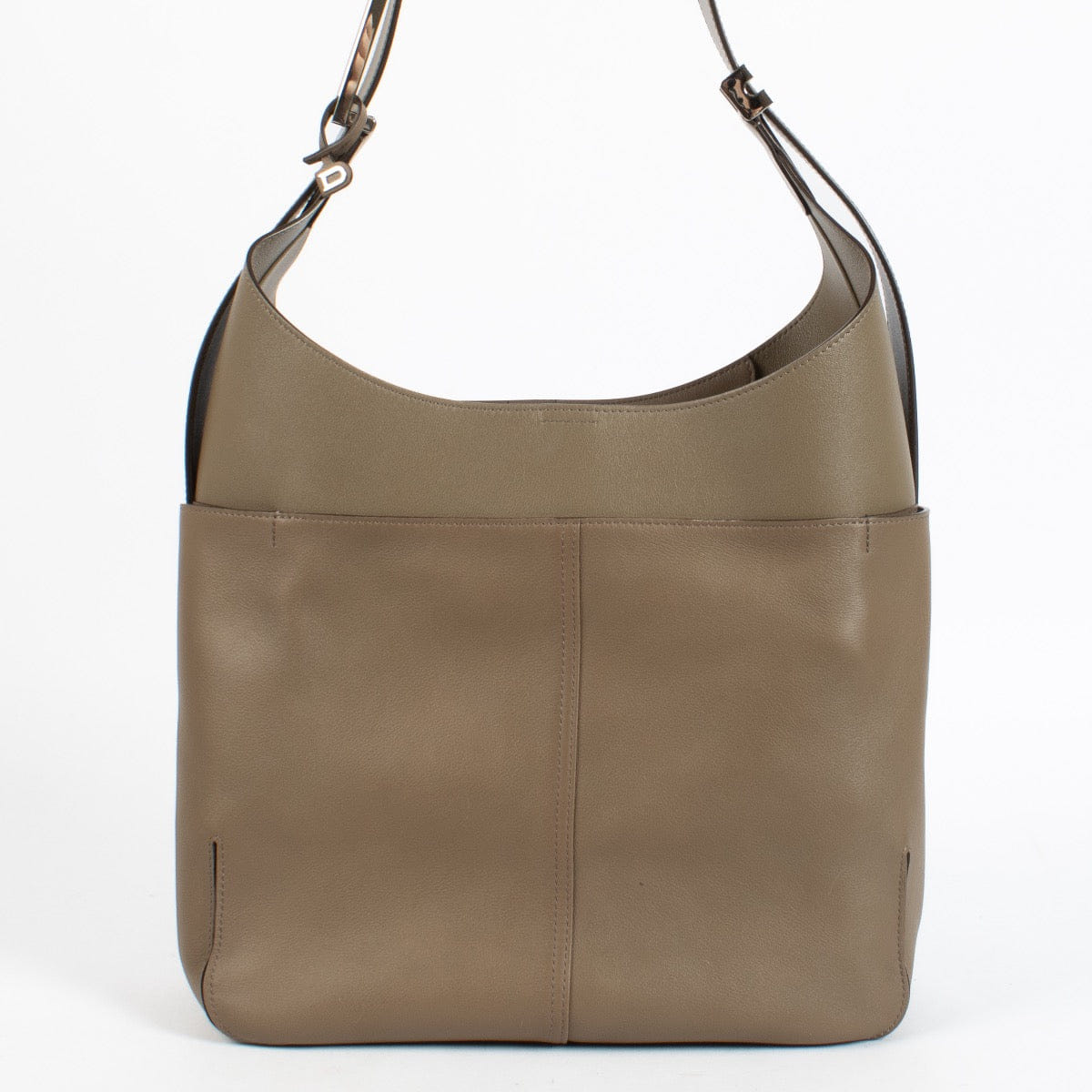 Delvaux Taupe Zele Calf So Cool MM Bag
