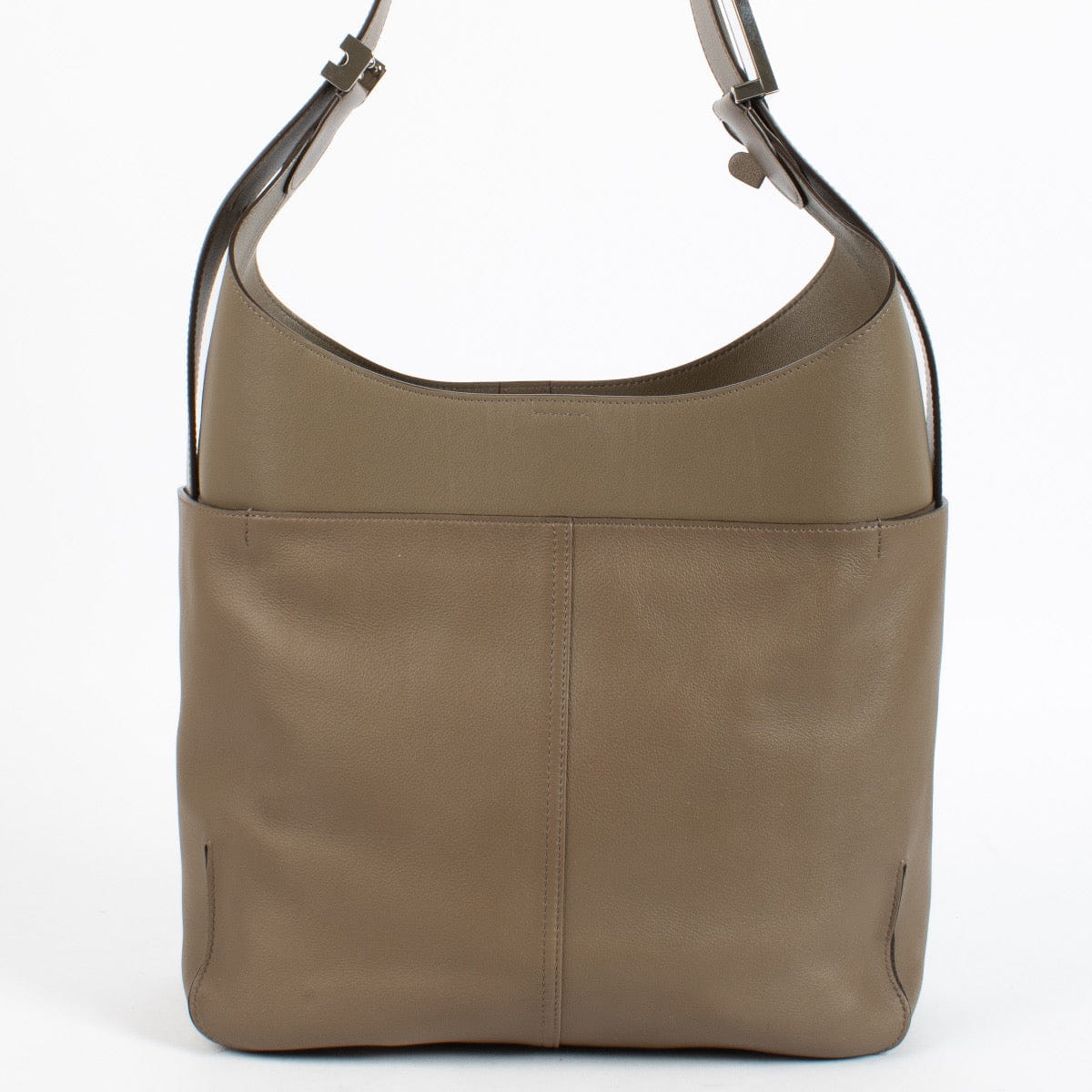 Delvaux Taupe Zele Calf So Cool MM Bag