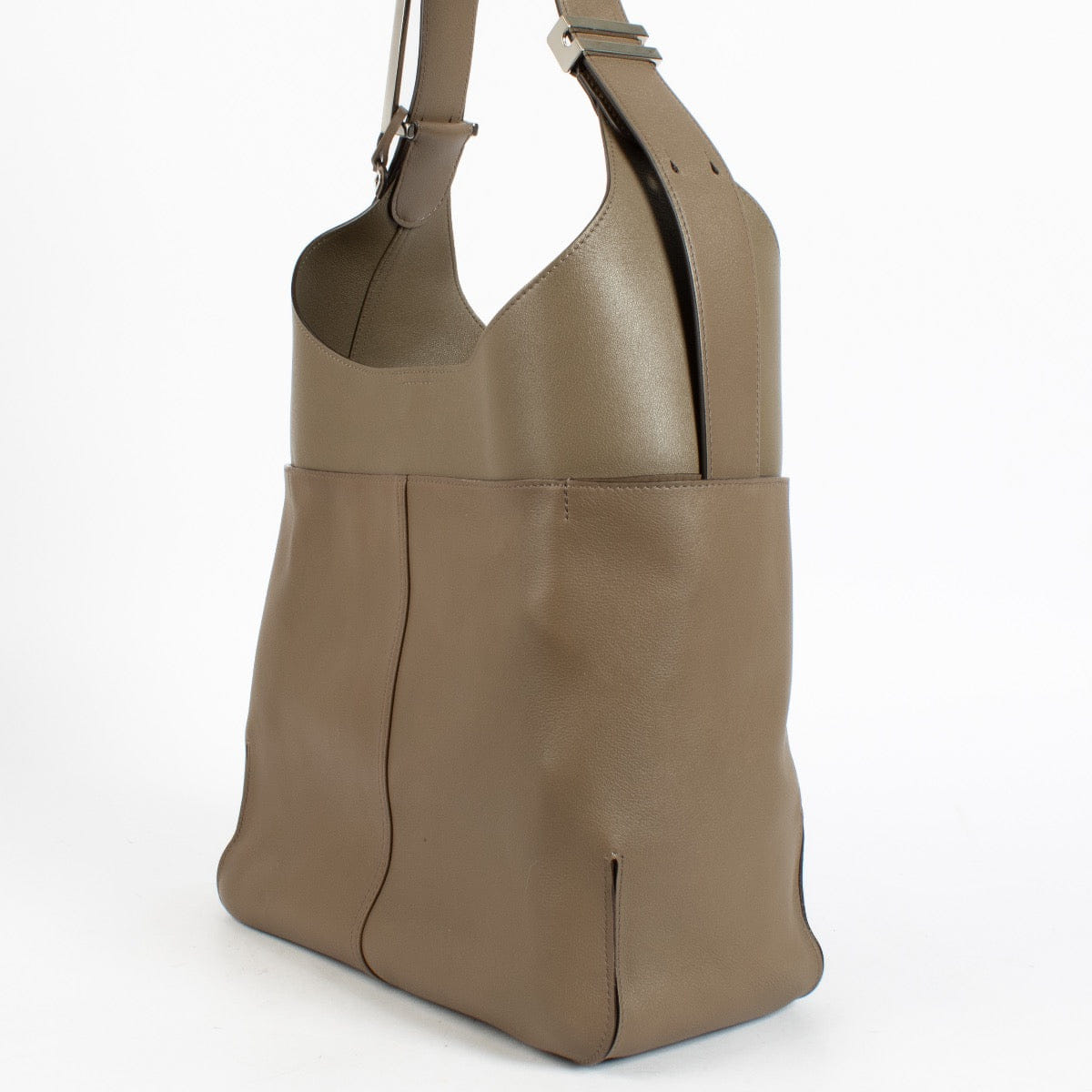 Delvaux Taupe Zele Calf So Cool MM Bag