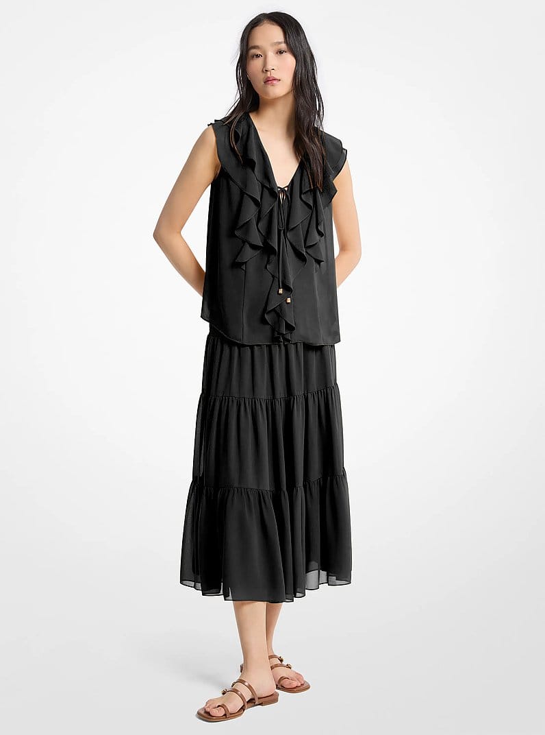 Ruffled Georgette Blouse