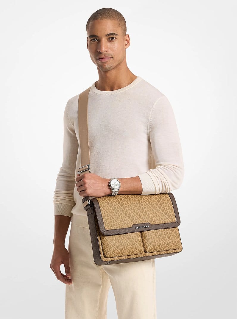 Pacey Medium Signature Logo Messenger Bag