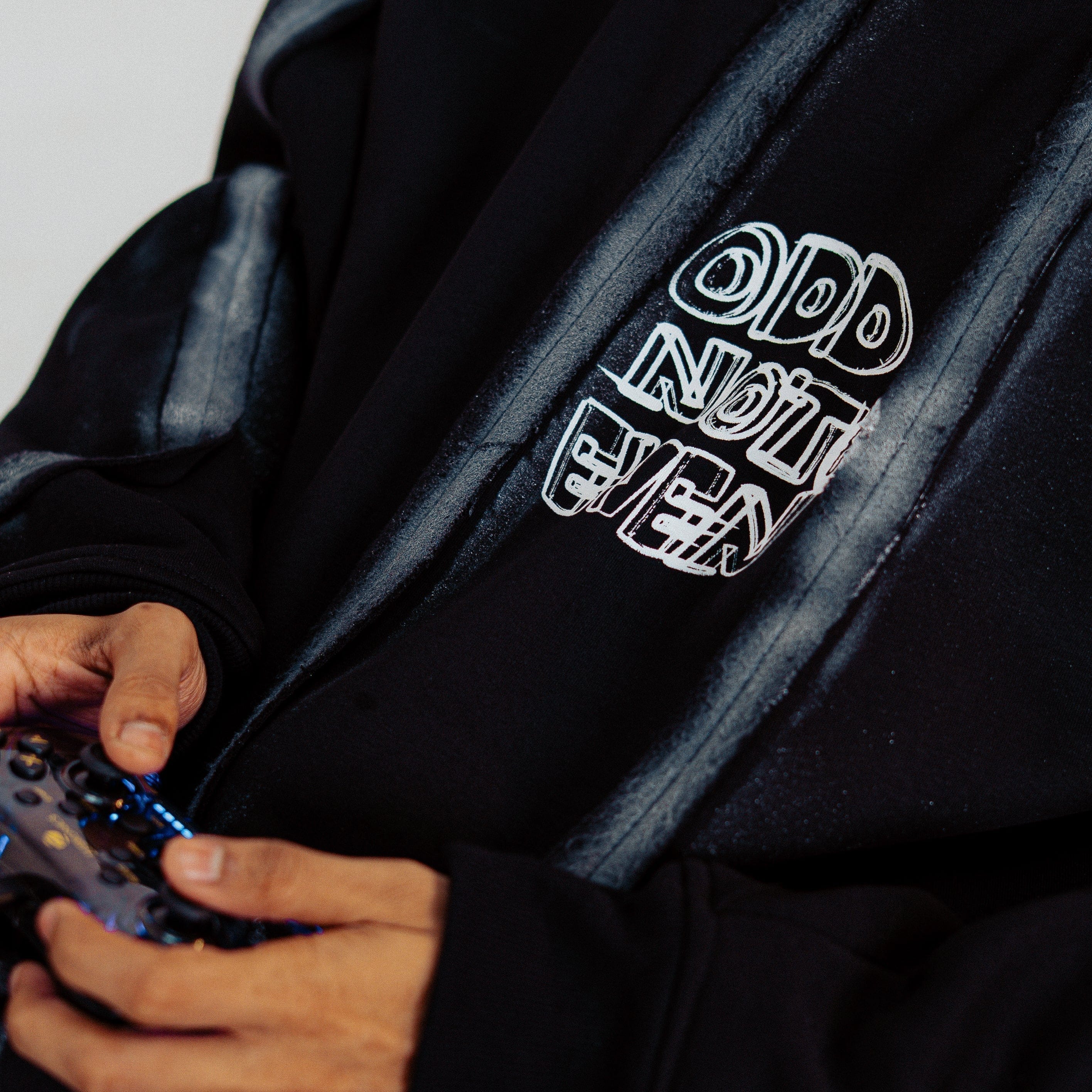 Oddnoteven Spray Black Hoodie