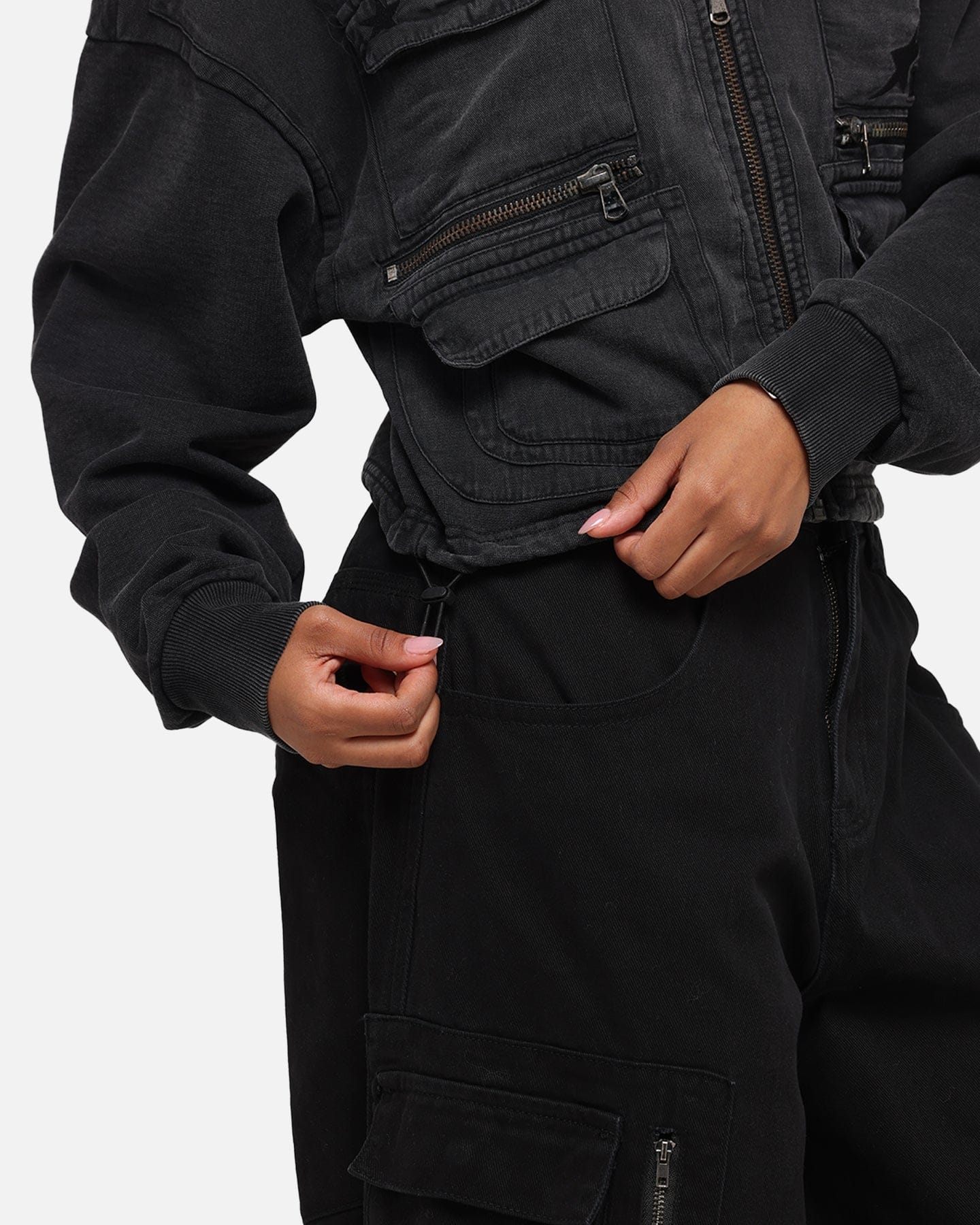 Loiter Women's Utility Cropped Hoodie Washed Black