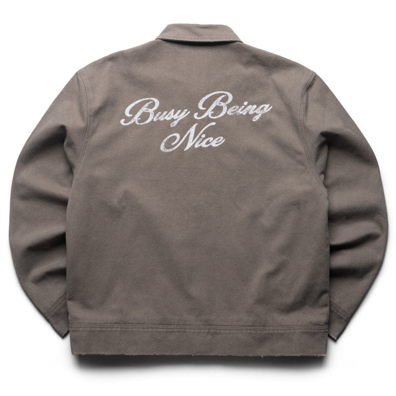 Blue Politics Busy Being Nice Blue Collar Jacket - Grey