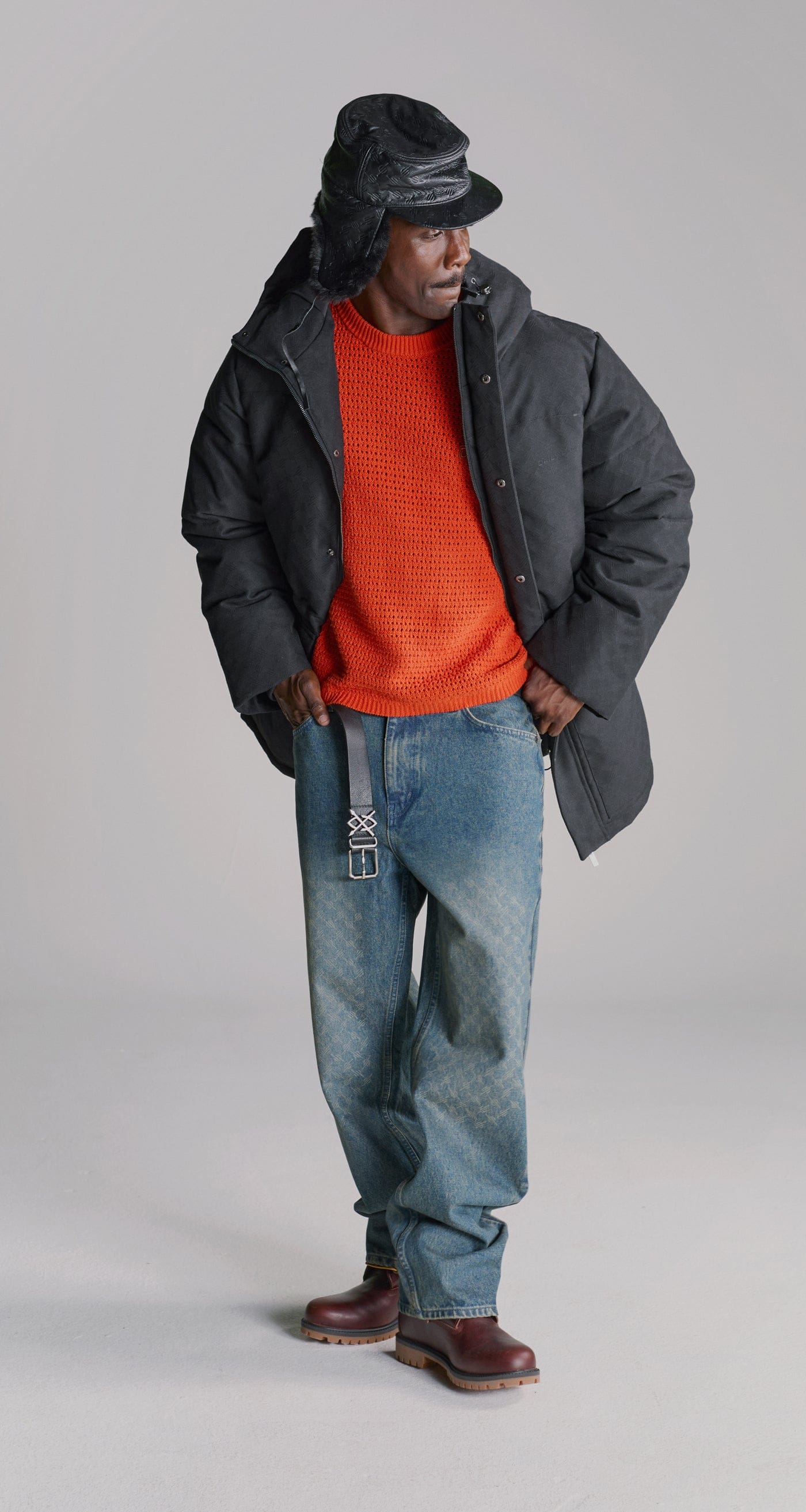 Monogram Black Oba Monogram Puffer