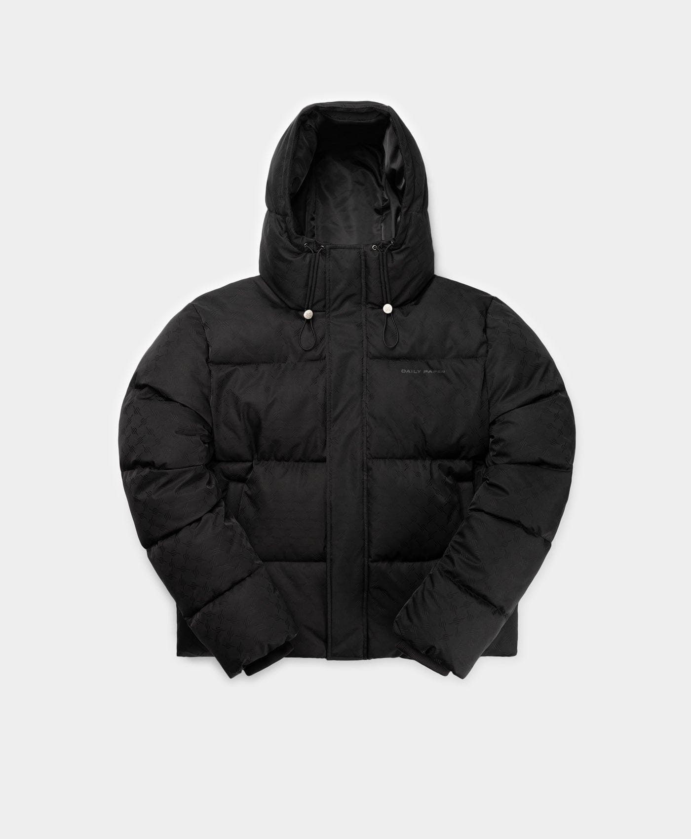 Daily Paper Worldwide Black Monogram Short Puffer Jacket