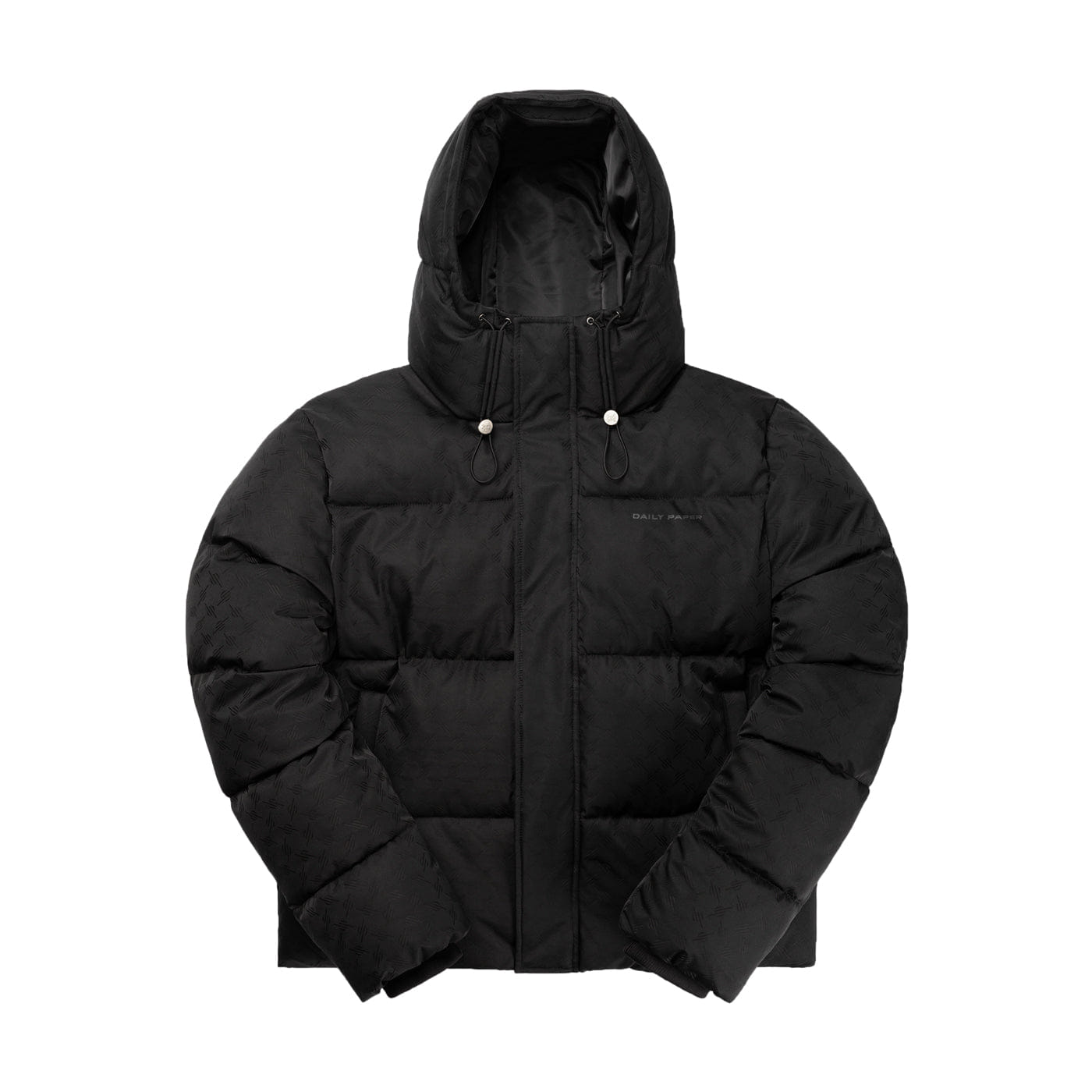Daily Paper Worldwide Black Monogram Short Puffer Jacket