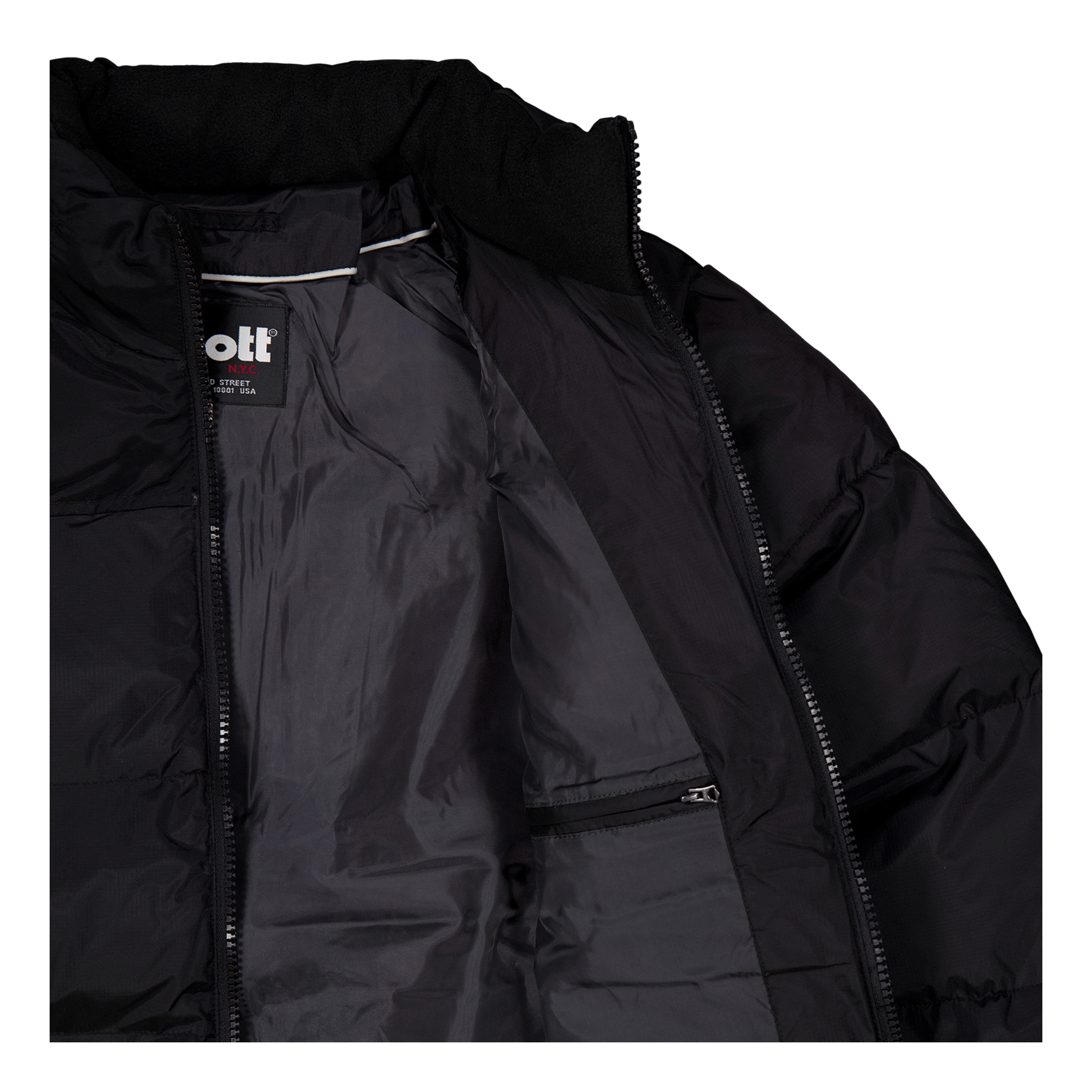 Schott NYC Jacket Empiecement Et Broderie Black