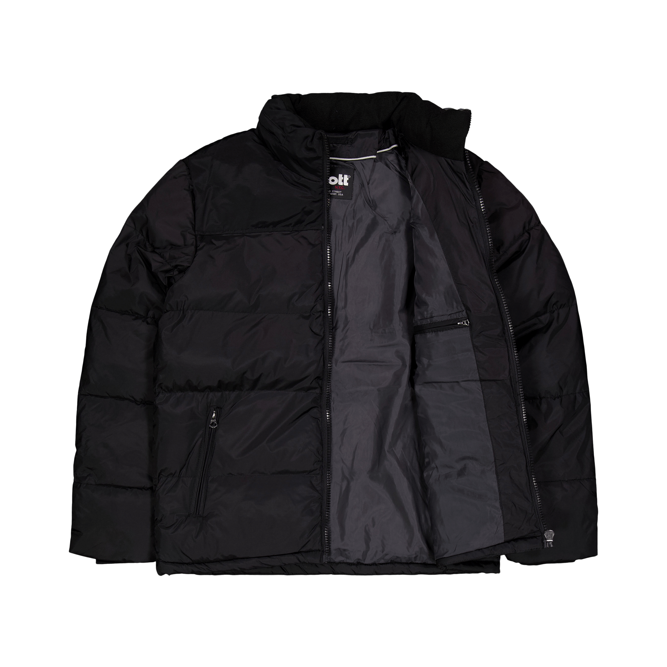 Schott NYC Jacket Empiecement Et Broderie Black