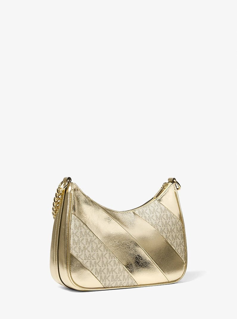 Jet Set Travel Large Metallic and Signature Logo Convertible Crossbody Bag