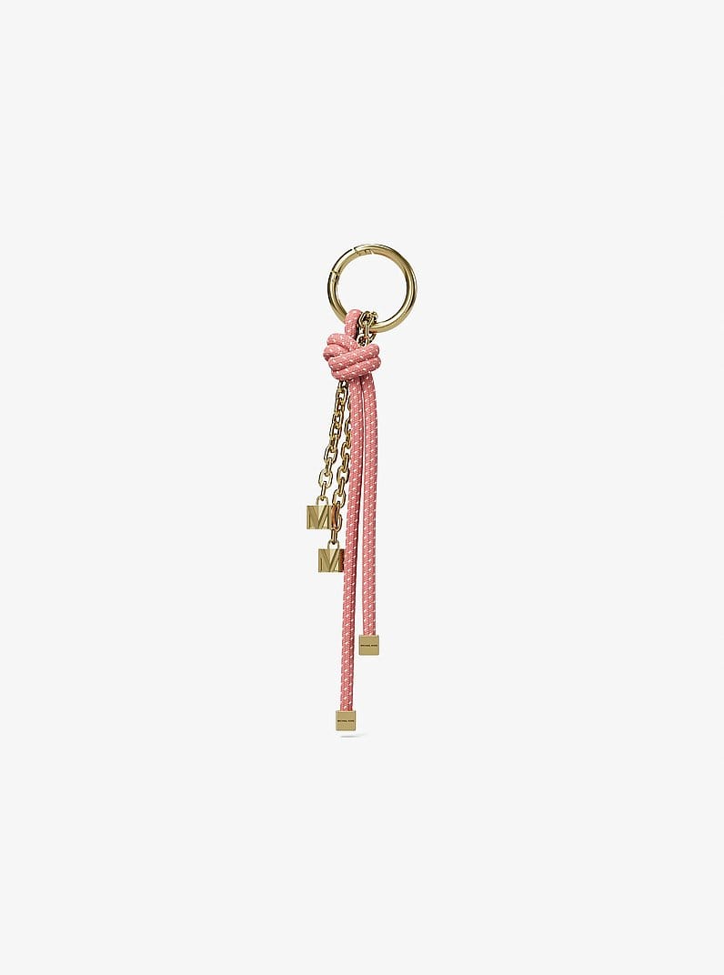 Gold-Tone and Speckled Cord Bag Charm