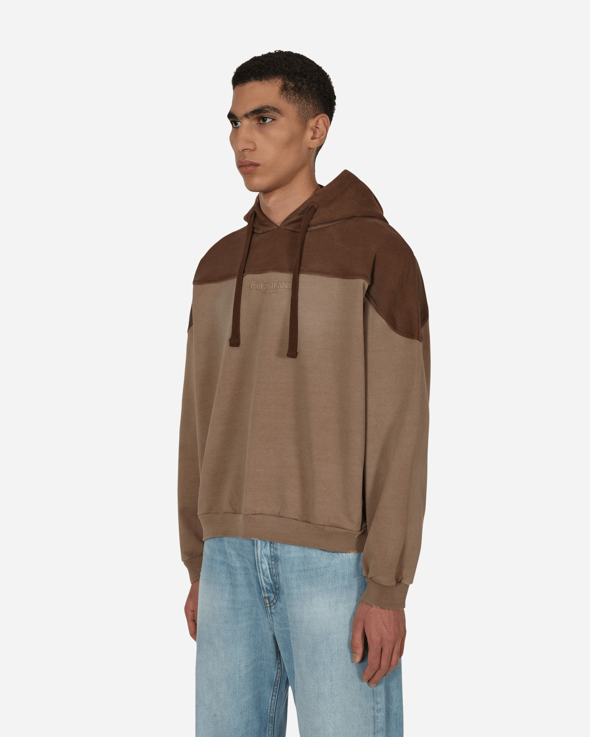 Guess USA Two Tone Hooded Sweatshirt Brown