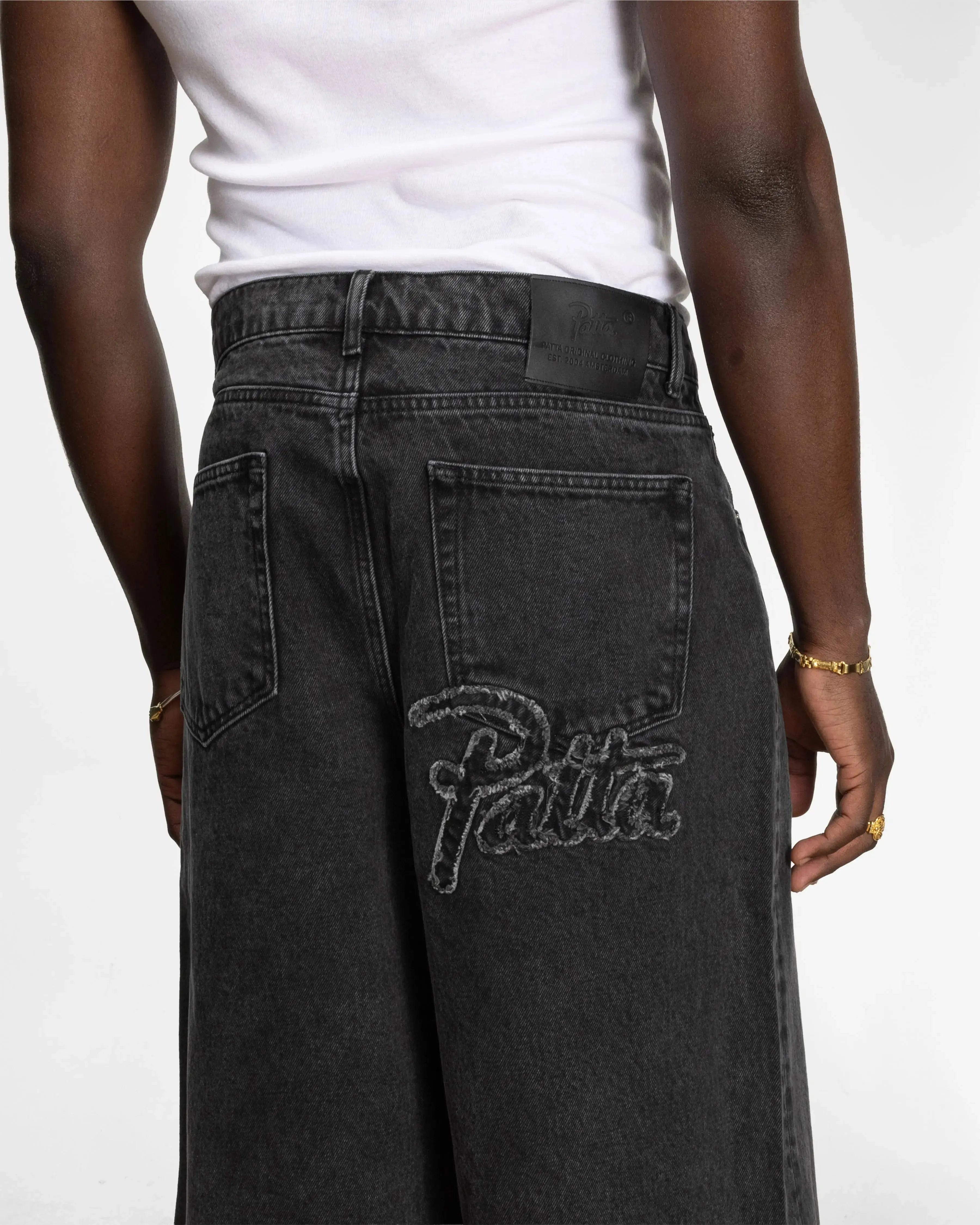 Patta Whiskers Denim Jorts (Black Denim)