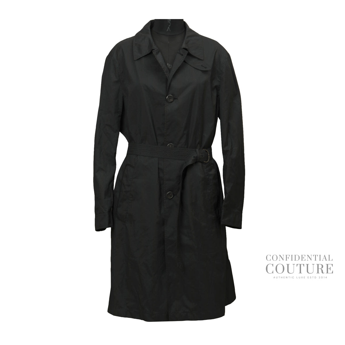 Salvatore Ferragamo Black Trenchcoat Size 48