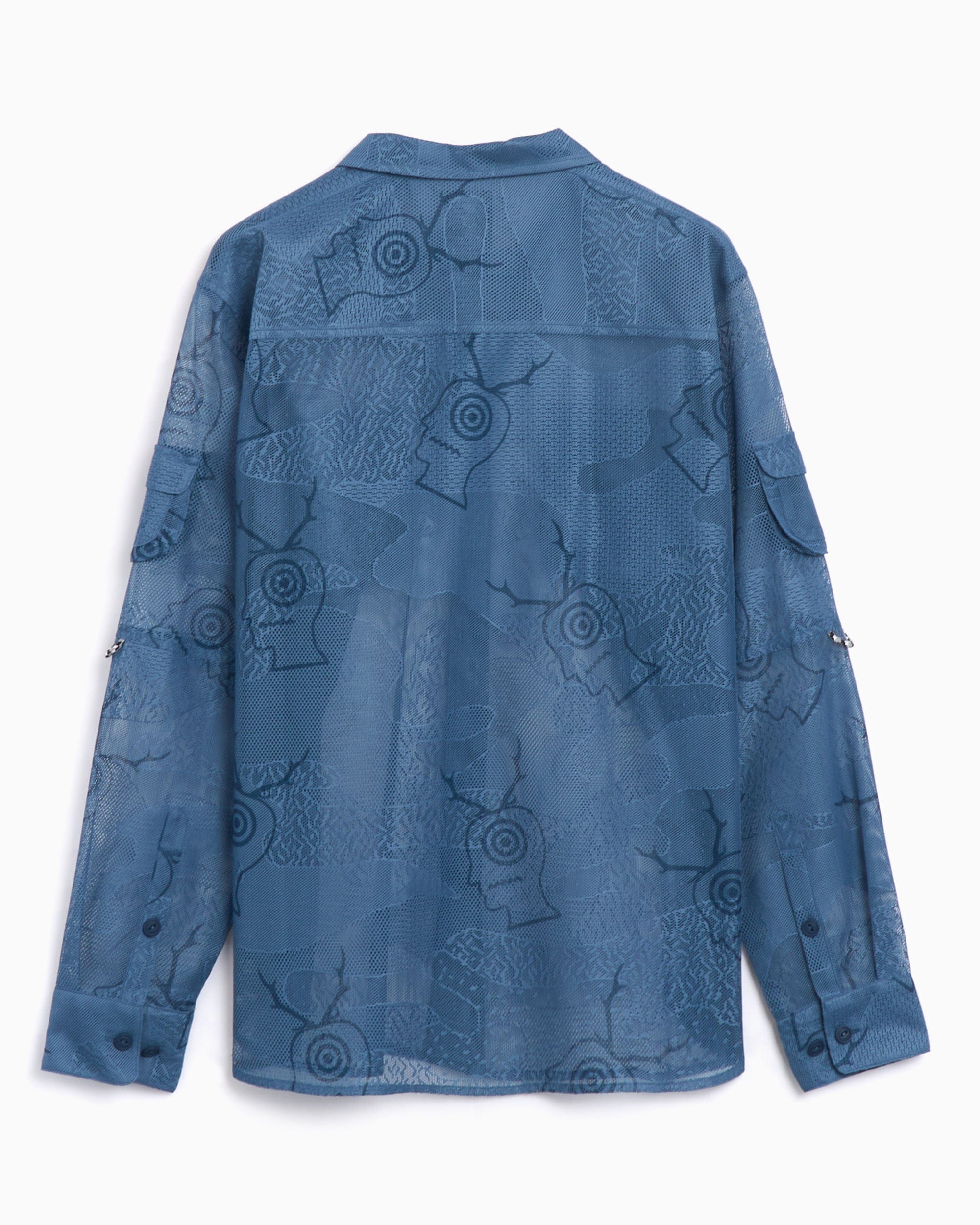 Brain Dead Camisa Relaxed Brain Dead x South2 West8 Men's Engineered Mesh Fishing Shirt para hombre