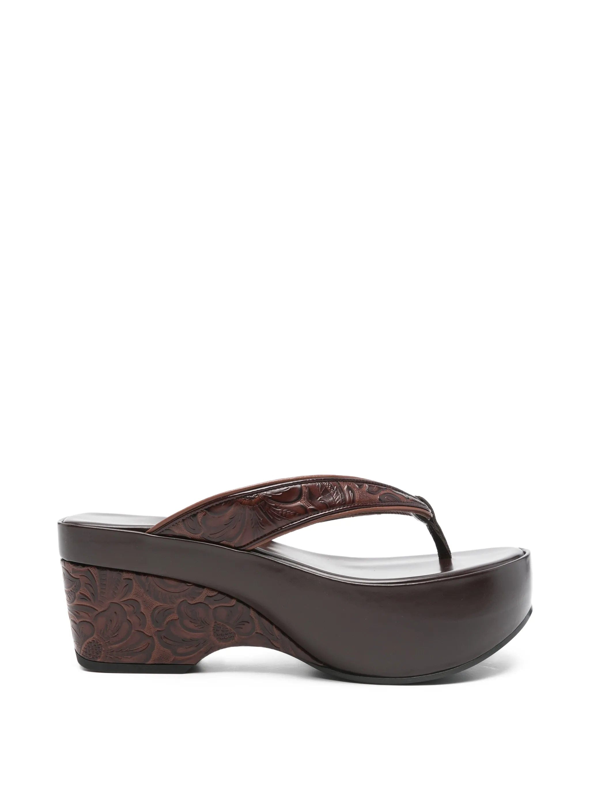 Dries Van Noten floral - pattern wedge sandals