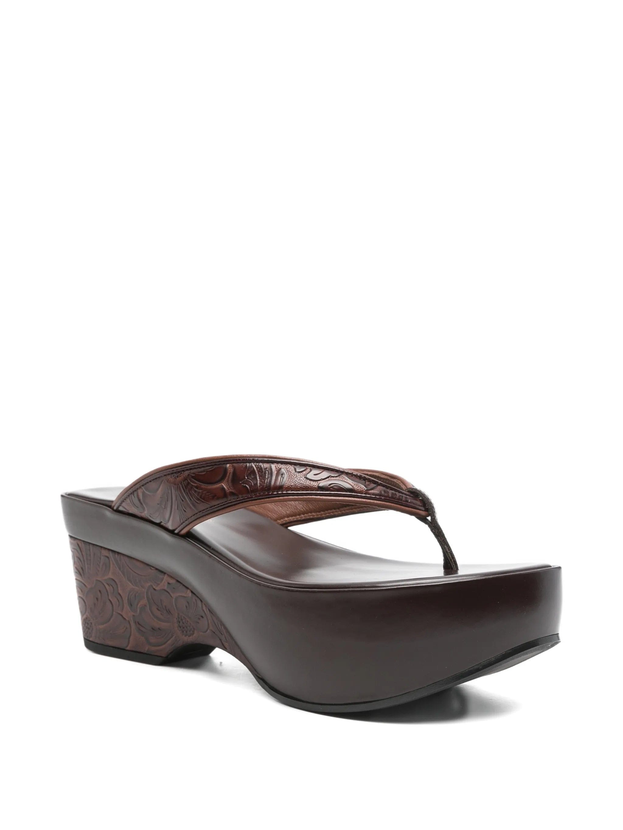Dries Van Noten floral - pattern wedge sandals