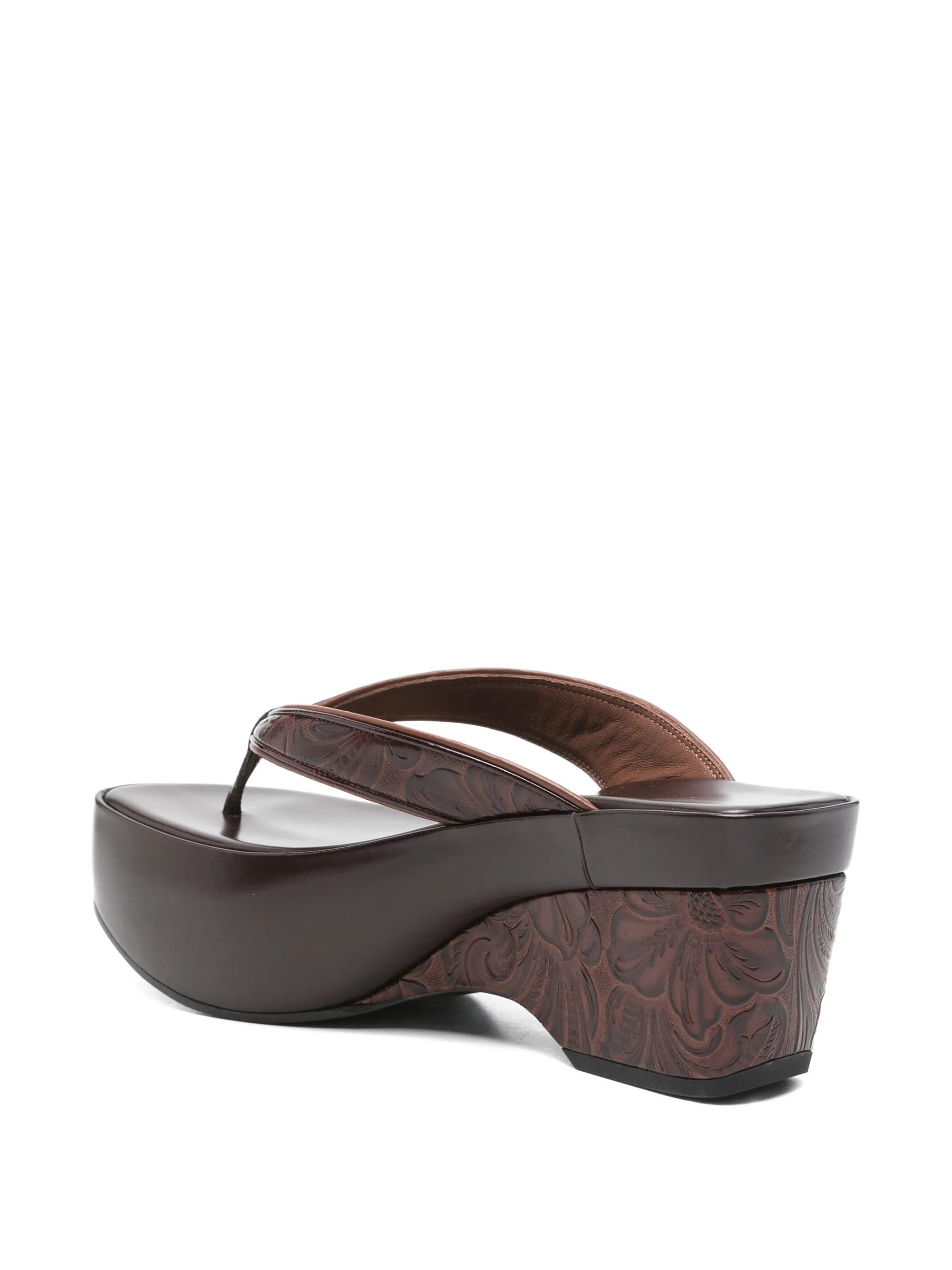 Dries Van Noten floral - pattern wedge sandals