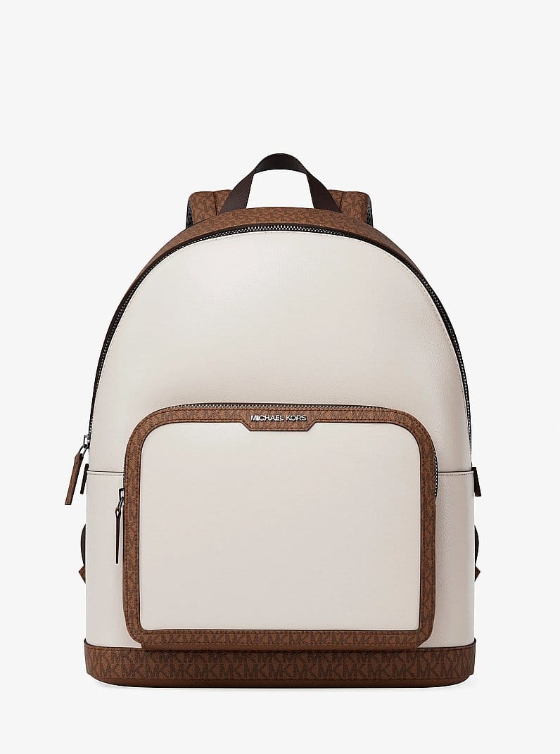 Cooper Medium Pebbled Leather and Signature Logo Commuter Backpack
