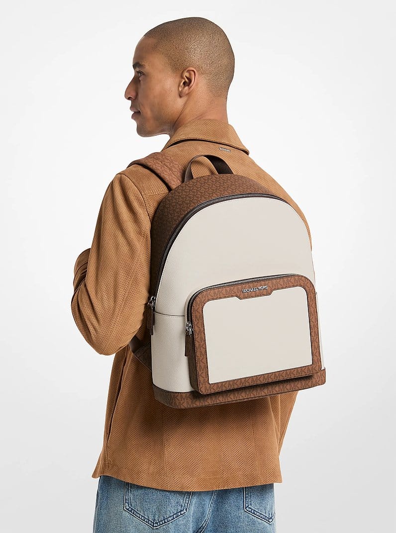 Cooper Medium Pebbled Leather and Signature Logo Commuter Backpack