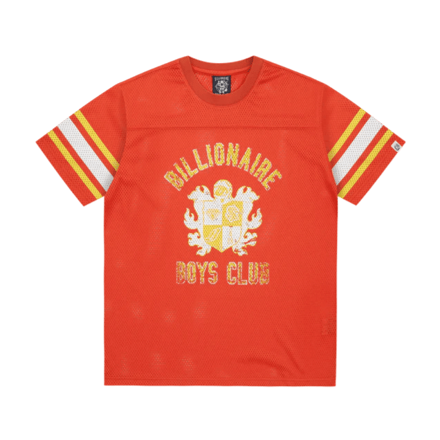 Billionaire Boys Club Crest Logo Mesh Football Shirt Orange