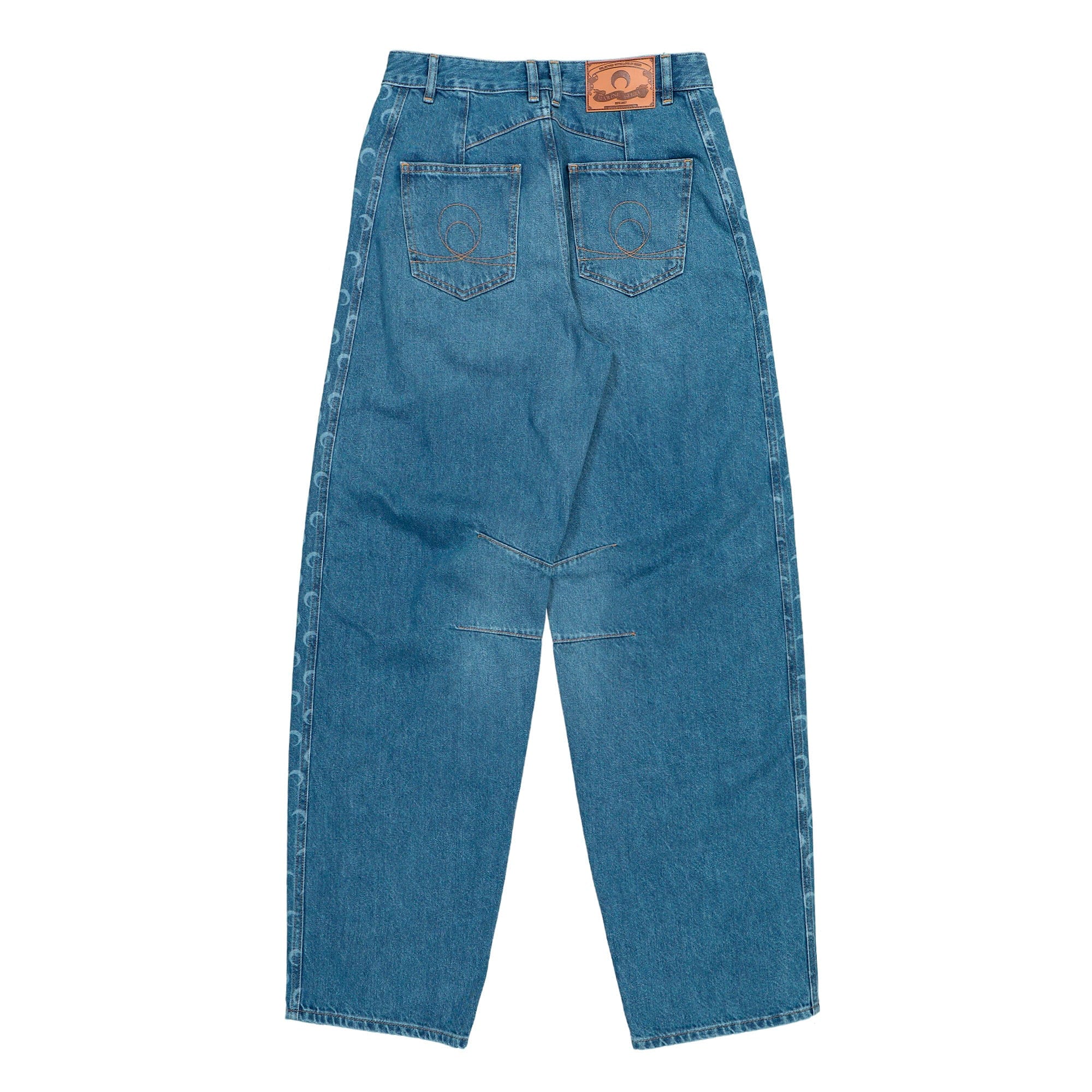 Marine Serre Light Blue Denim Barrel Jeans