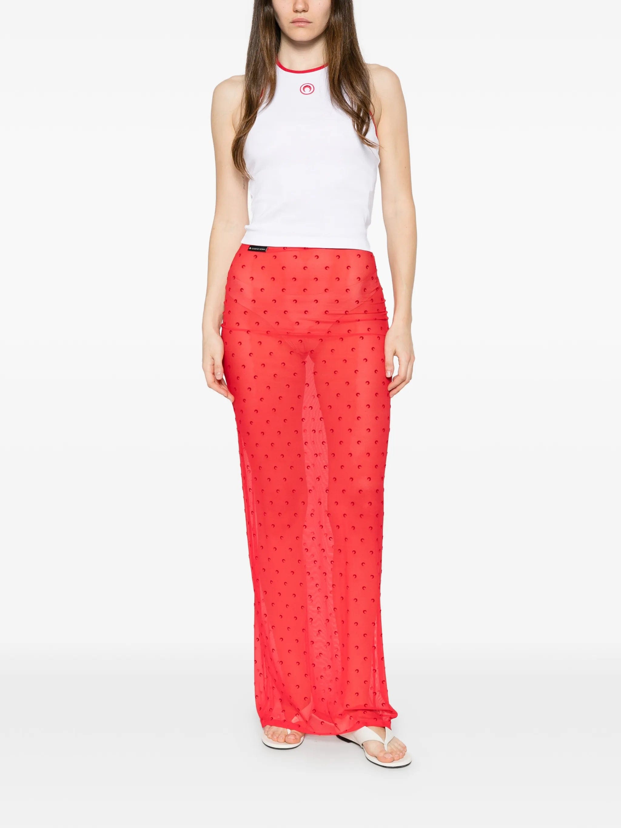 Marine Serre Moon Plumetis mesh skirt