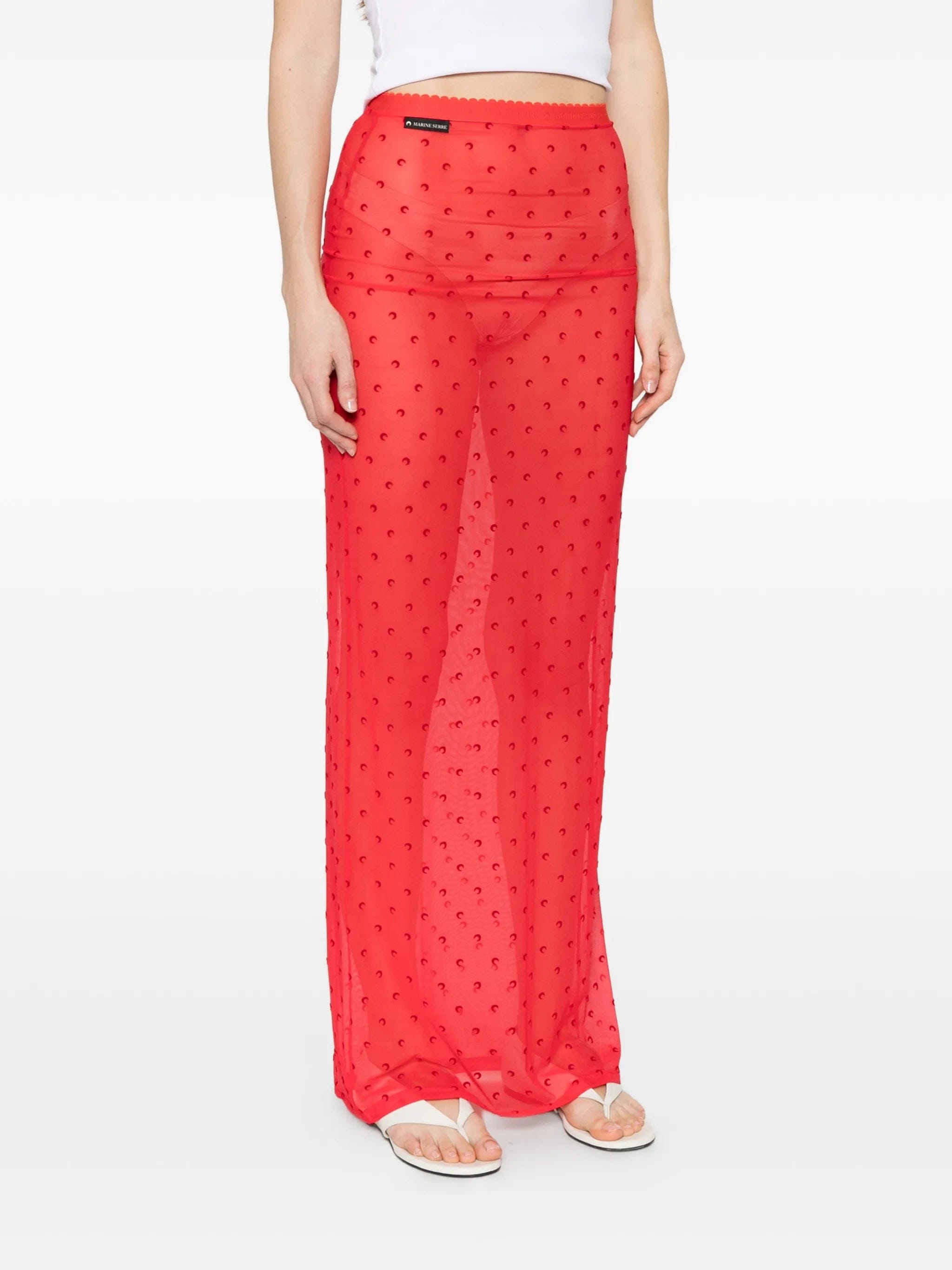 Marine Serre Moon Plumetis mesh skirt